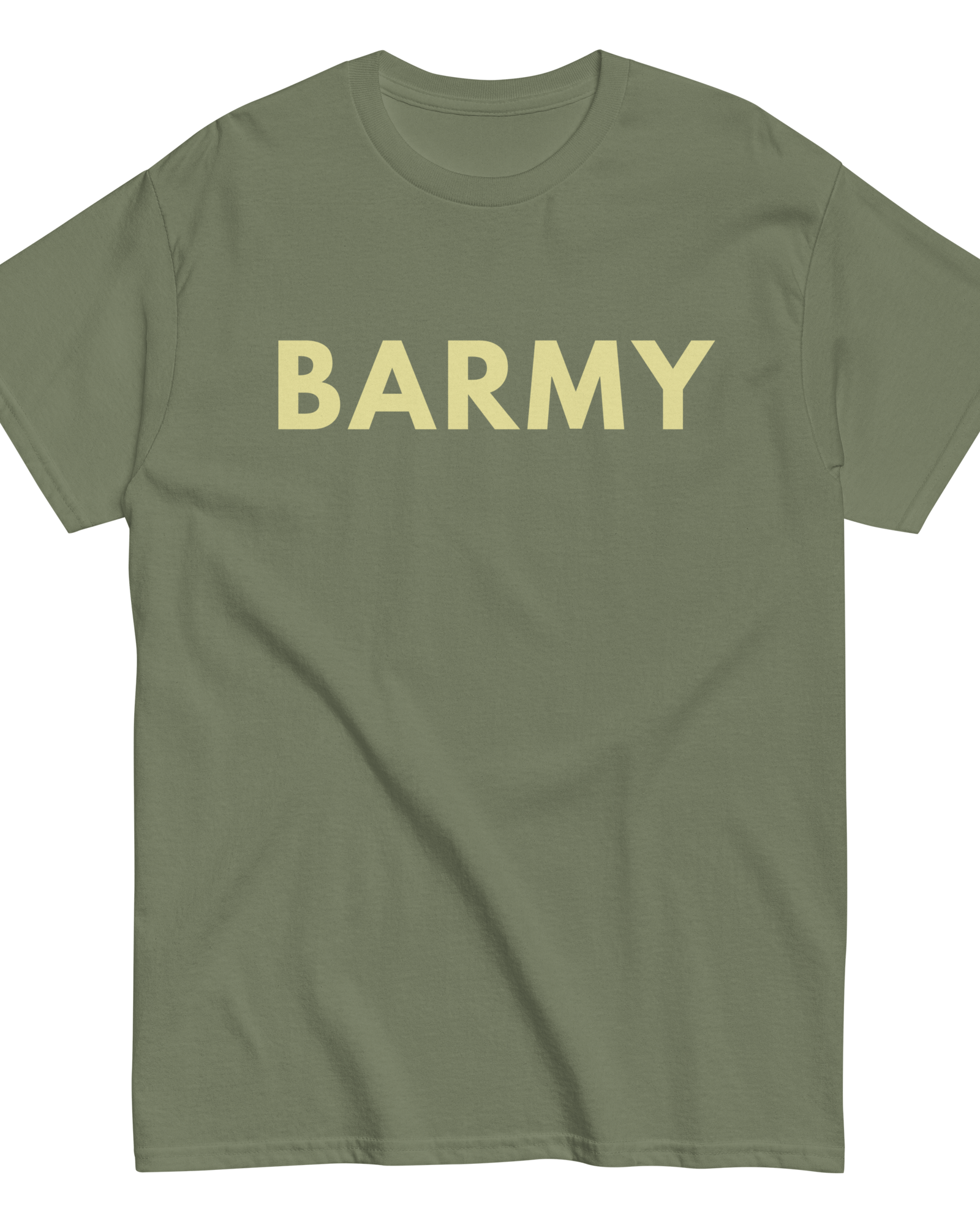 Barmy T-shirt | Heavyweight Cotton | Men's Military Green / S Shirts & Tops Jolly & Goode
