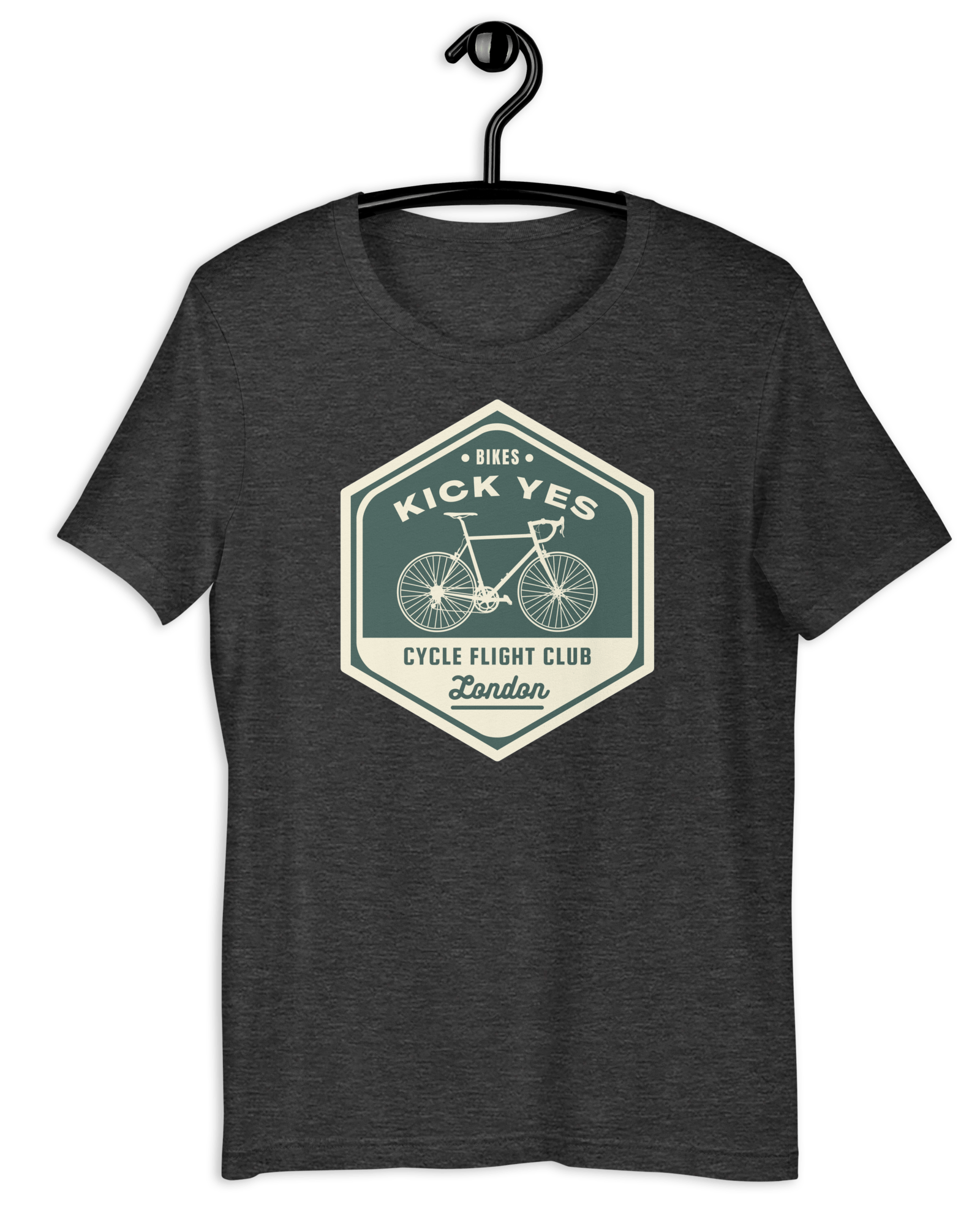 Bikes Kick Yes, Cycle Flight Club London T-shirt Dark Grey Heather / S Shirts & Tops Jolly & Goode