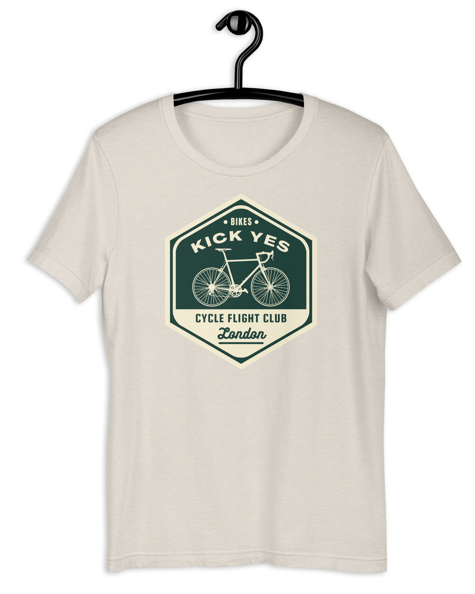 Bikes Kick Yes, Cycle Flight Club London T-shirt Heather Dust / S Shirts & Tops Jolly & Goode