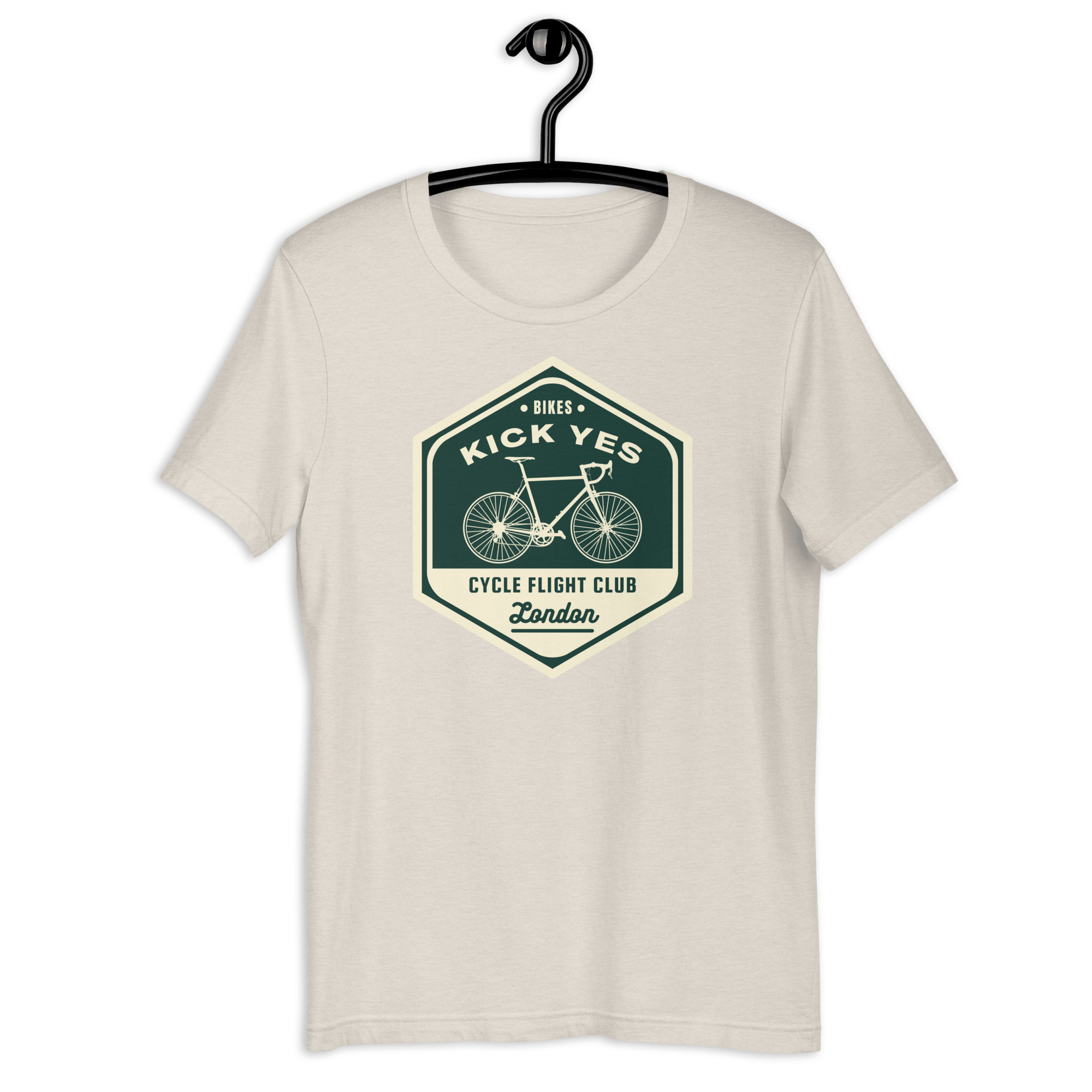 Bikes Kick Yes, Cycle Flight Club London T-shirt Heather Dust / S Shirts & Tops Jolly & Goode