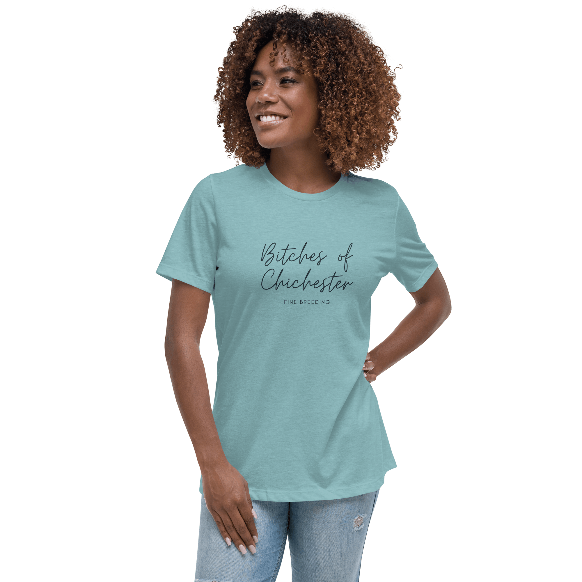Bitches of Chichester | Women's Relaxed T-Shirt Heather Blue Lagoon / S Shirts & Tops Jolly & Goode