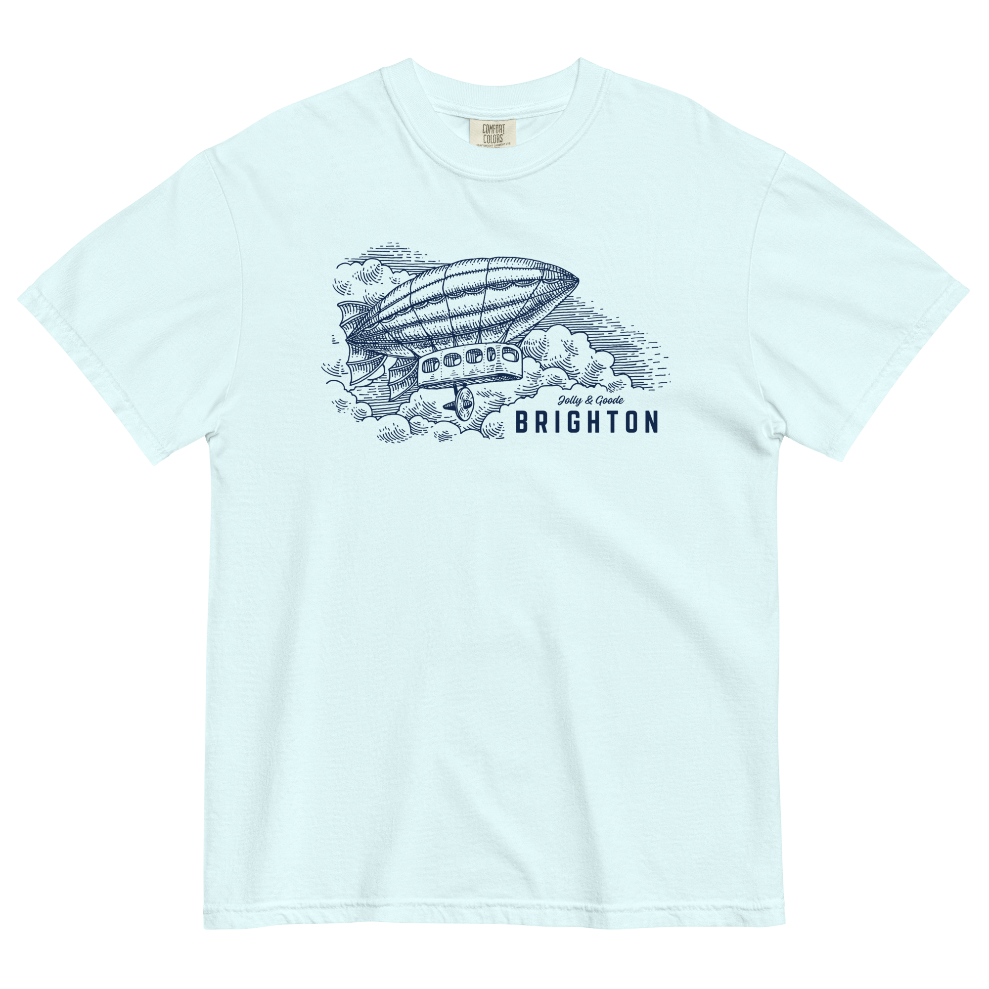 Brighton Airship T-shirt | Garment-Dyed Heavyweight Cotton Chambray / S Shirts & Tops Jolly & Goode