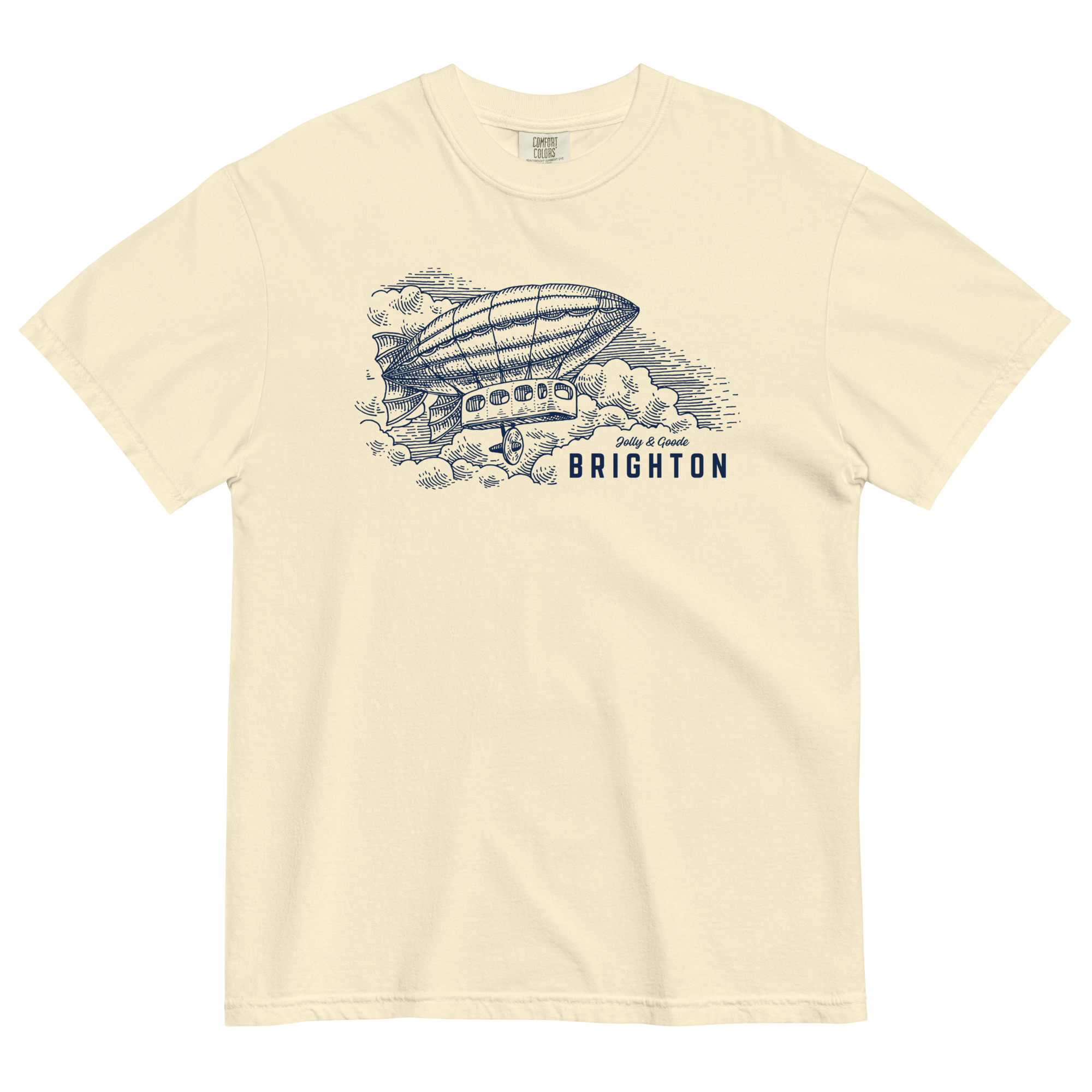 Brighton Airship T-shirt | Garment-Dyed Heavyweight Cotton Ivory / S Shirts & Tops Jolly & Goode