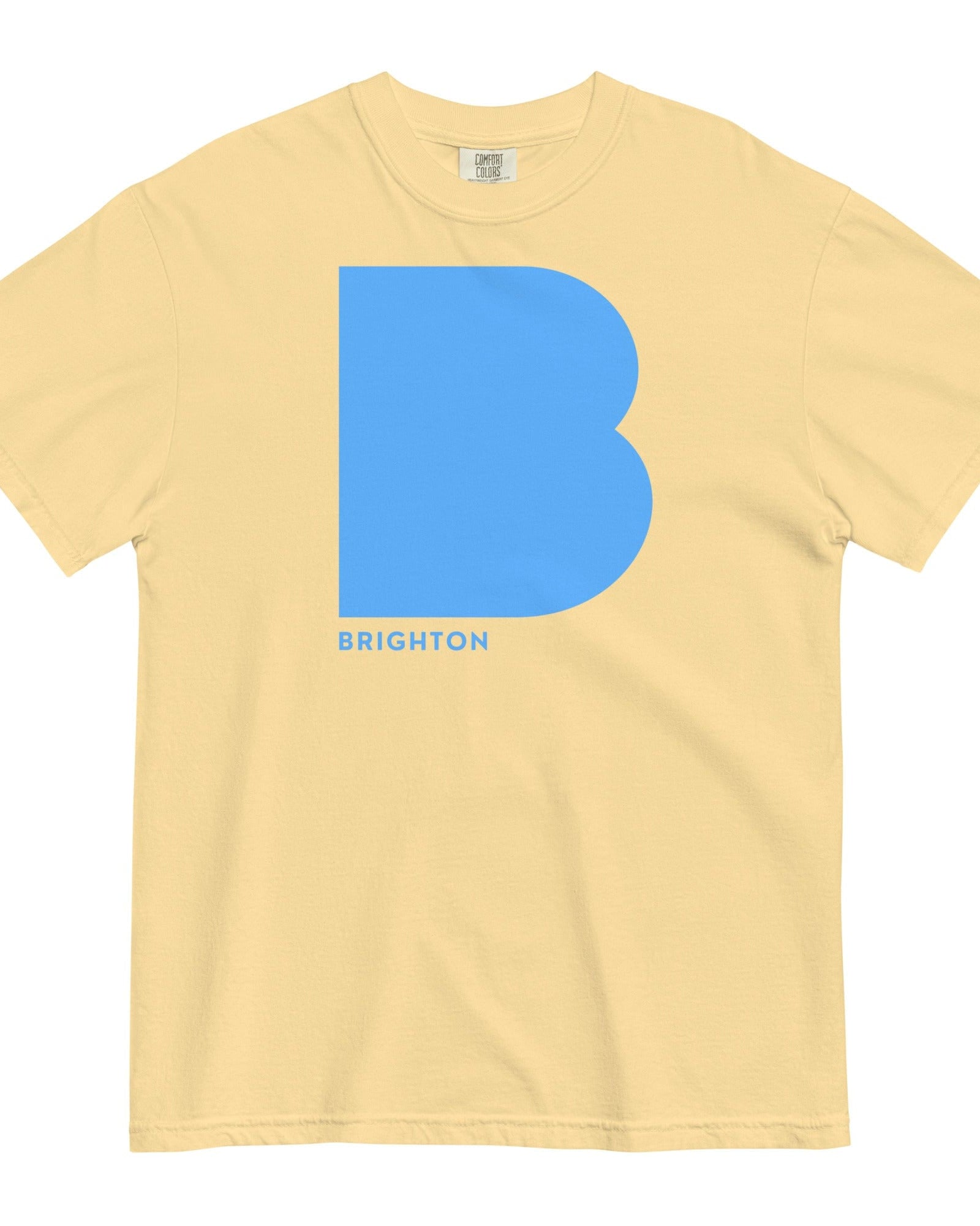 Brighton B T-shirt | Sky Blue | Garment-dyed Heavyweight Butter / S Shirts & Tops Jolly & Goode