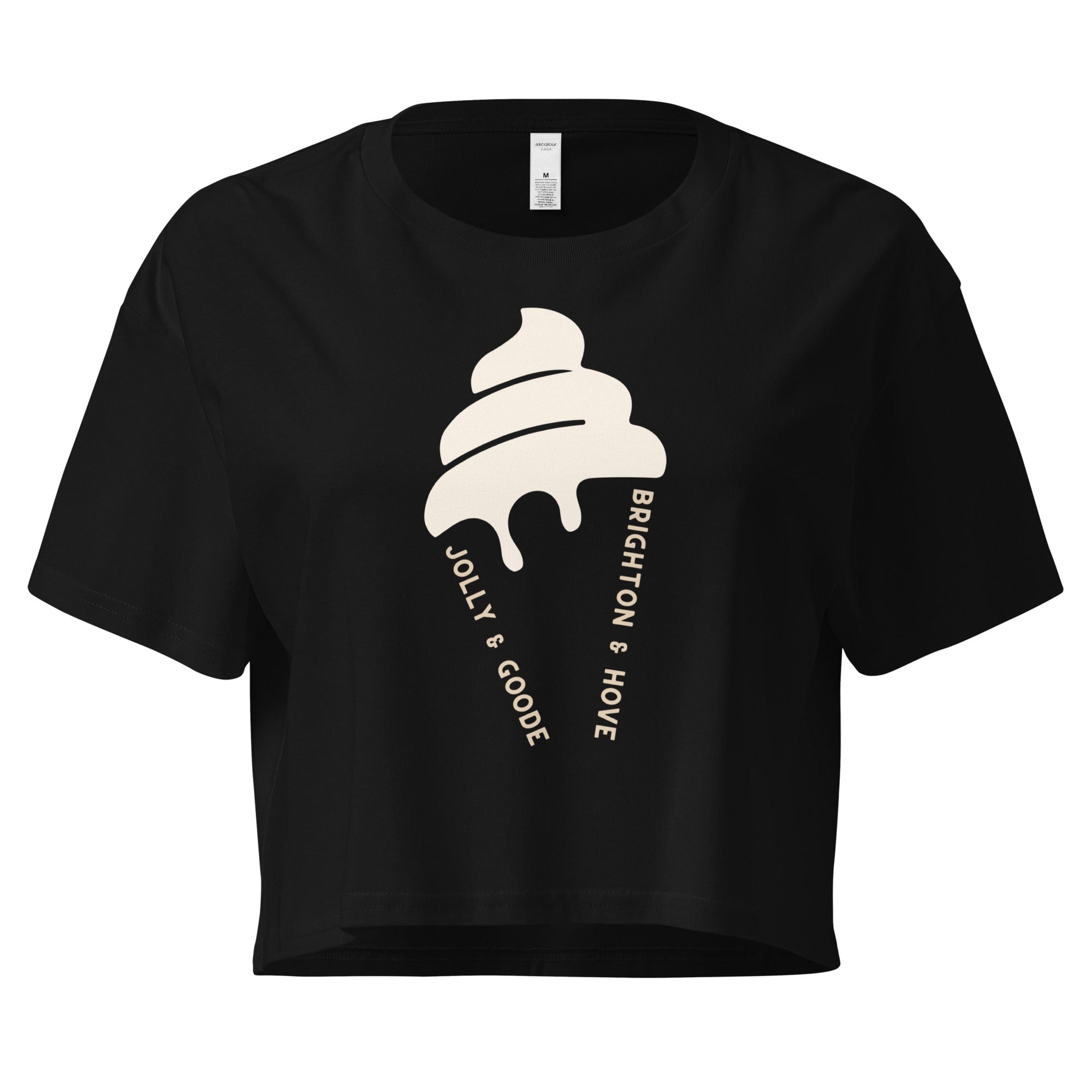 Brighton & Hove Ice Cream Crop Top Black / XS Crop Tops Jolly & Goode