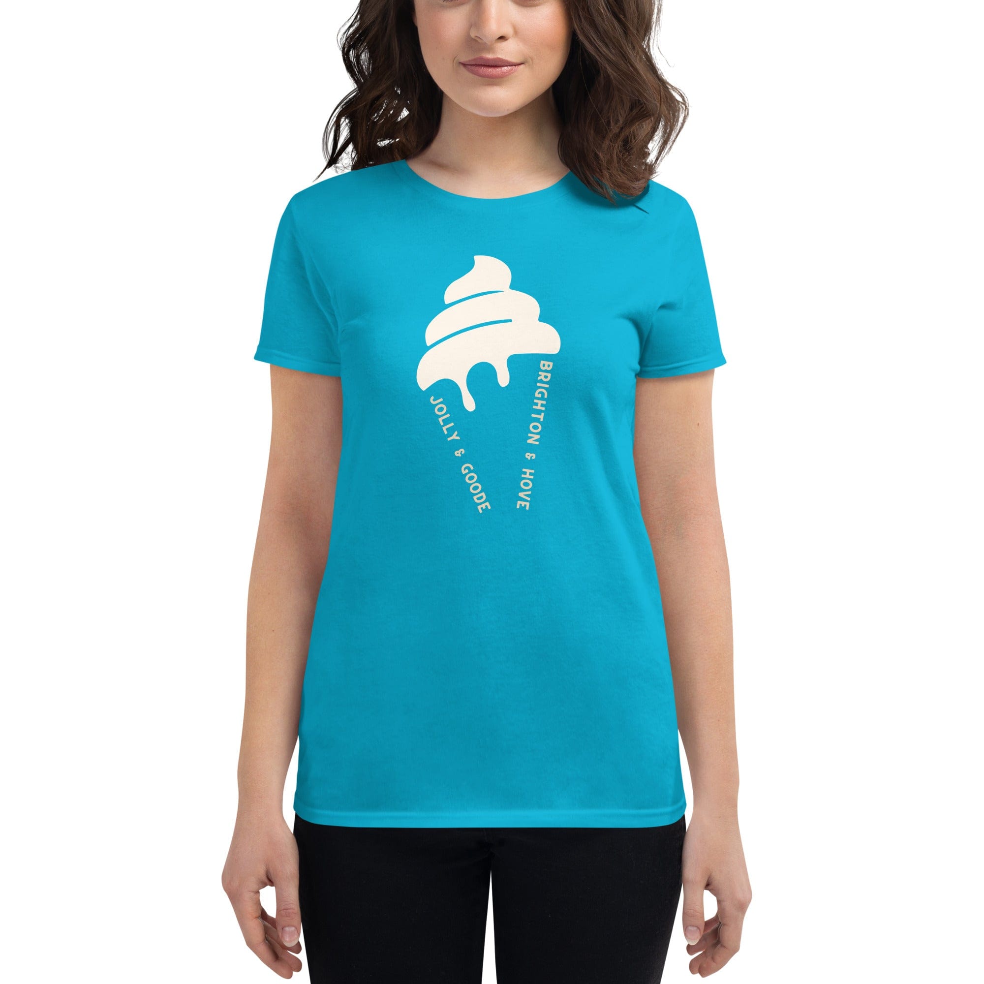 Brighton & Hove Ice Cream | Women's T-shirt Caribbean Blue / S Shirts & Tops Jolly & Goode