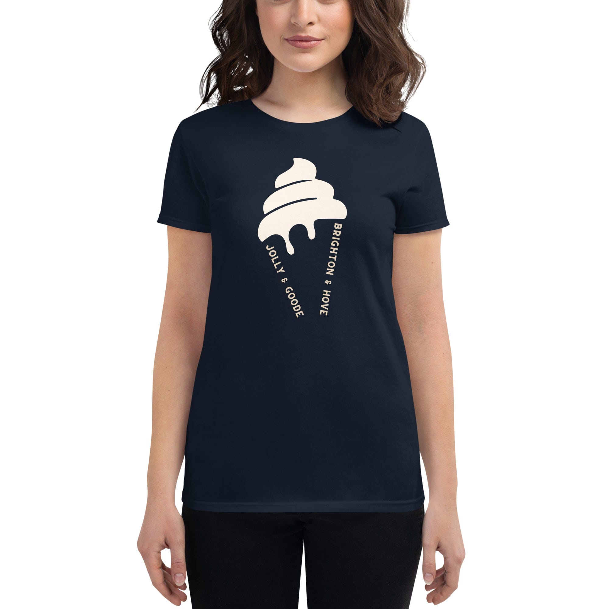 Brighton & Hove Ice Cream | Women's T-shirt Navy / S Shirts & Tops Jolly & Goode