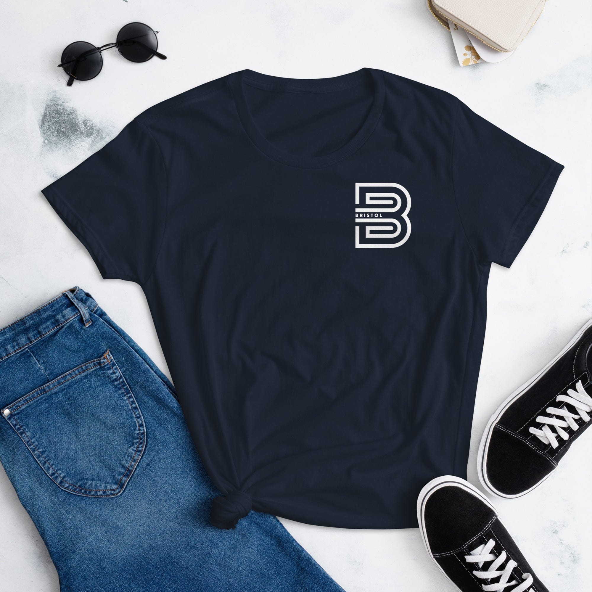 Bristol B Women's T-shirt Navy / S Shirts & Tops Jolly & Goode