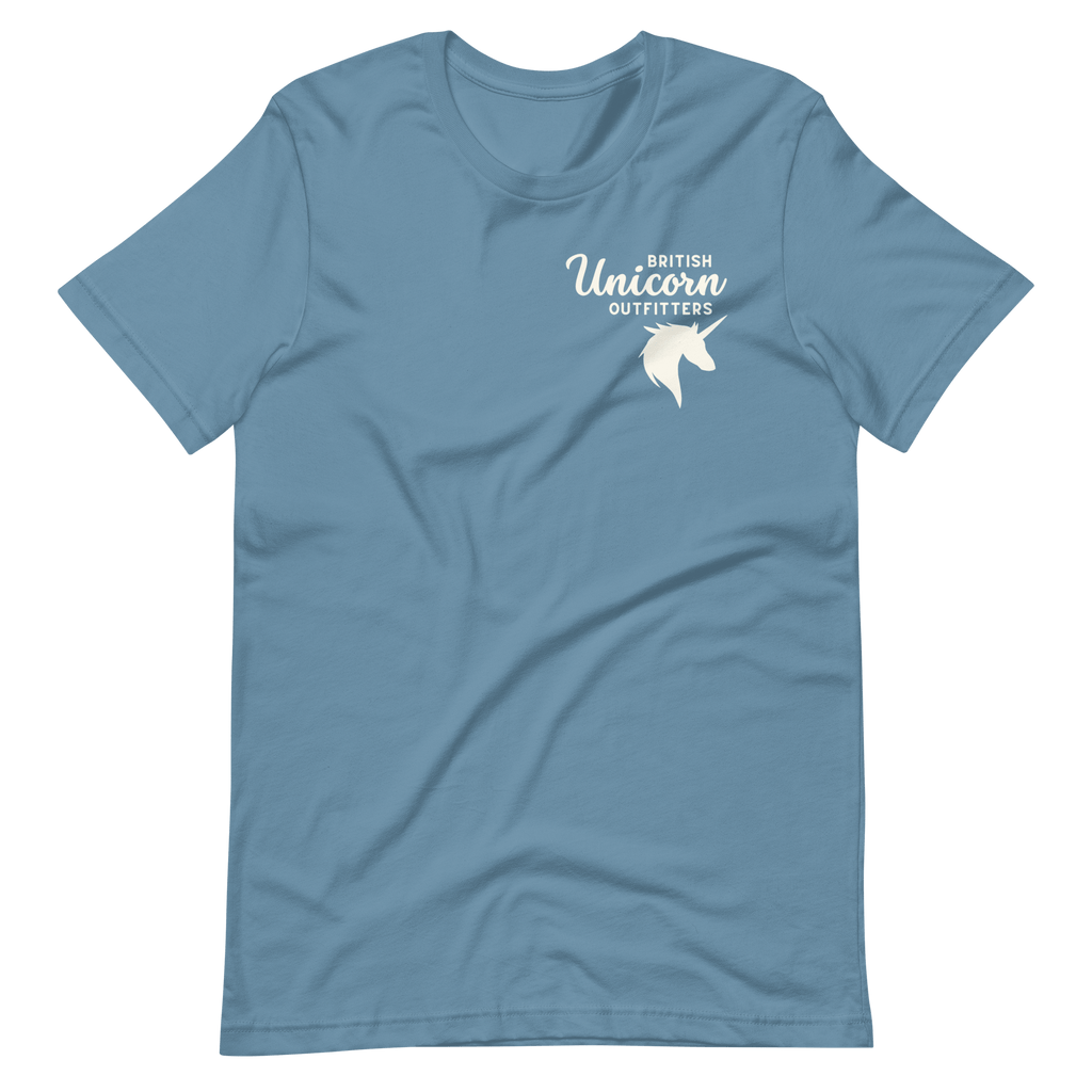 British Unicorn Outfitters T-shirt | Left Chest Steel Blue / S Shirts & Tops Jolly & Goode