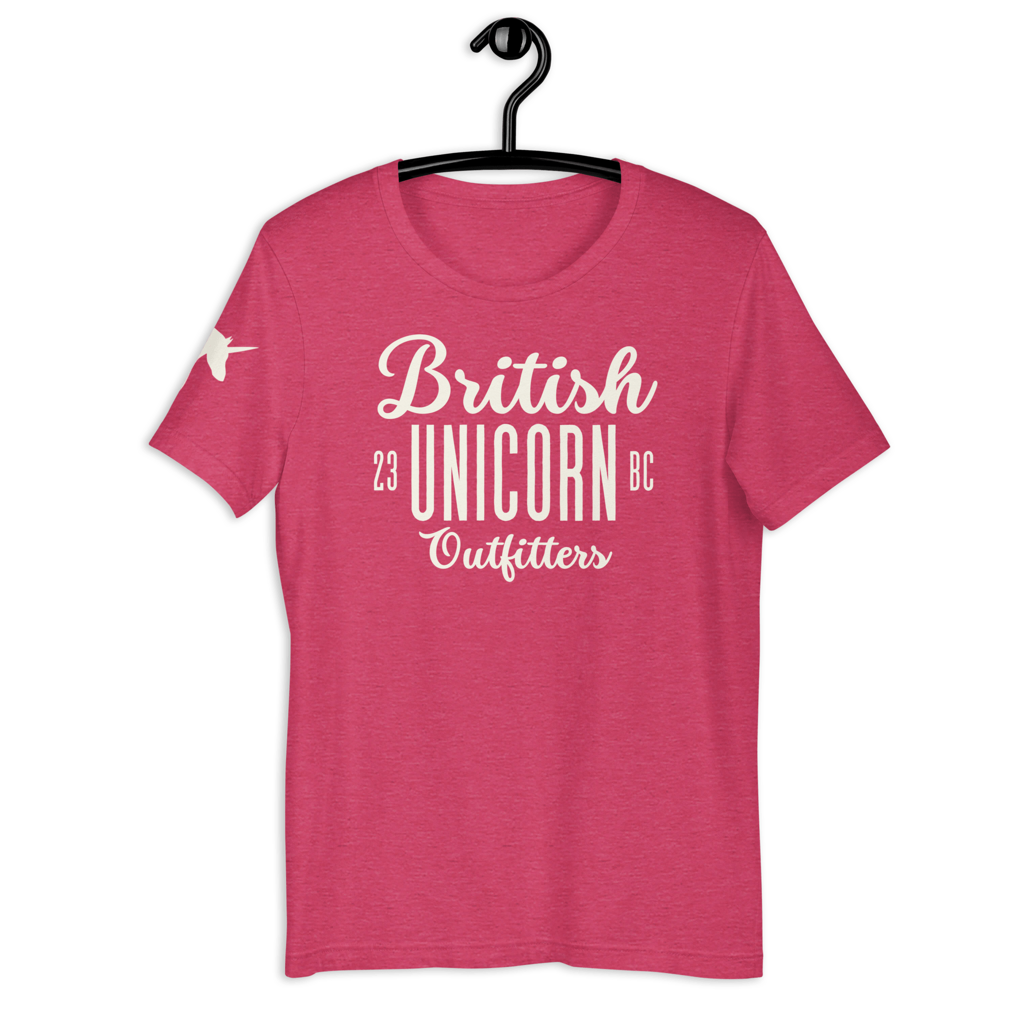 British Unicorn Outfitters T-shirt | Sleeve | Unisex Heather Raspberry / S Shirts & Tops Jolly & Goode