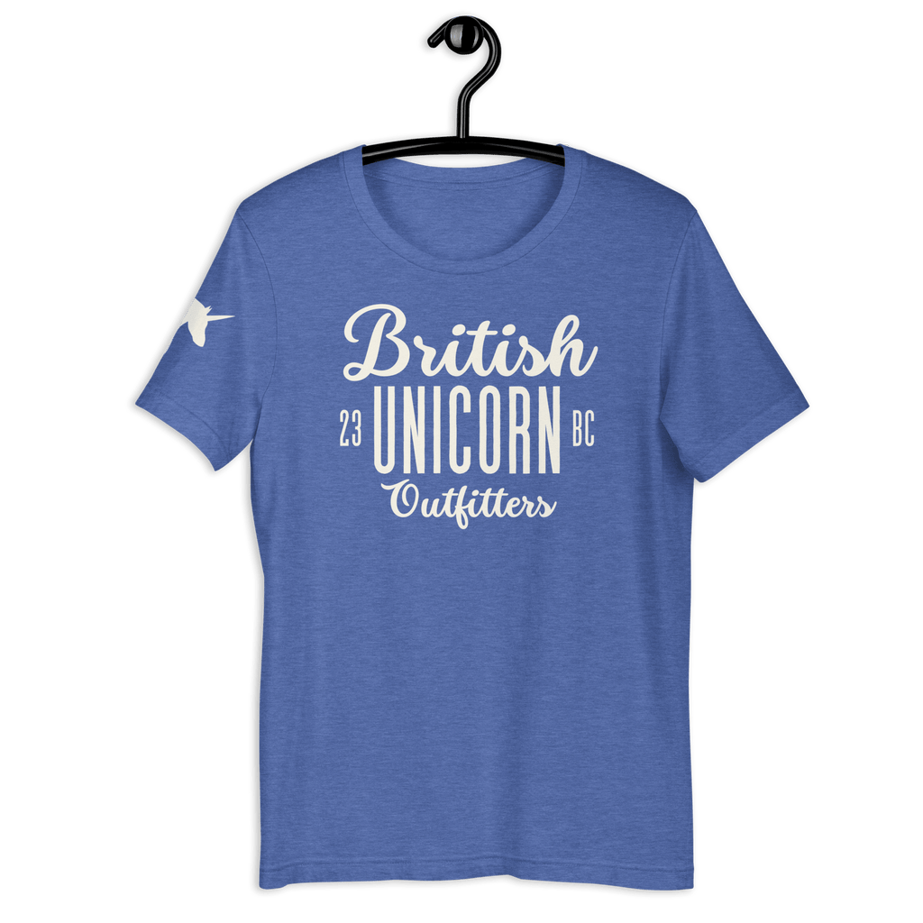 British Unicorn Outfitters T-shirt | Sleeve | Unisex Heather True Royal / S Shirts & Tops Jolly & Goode