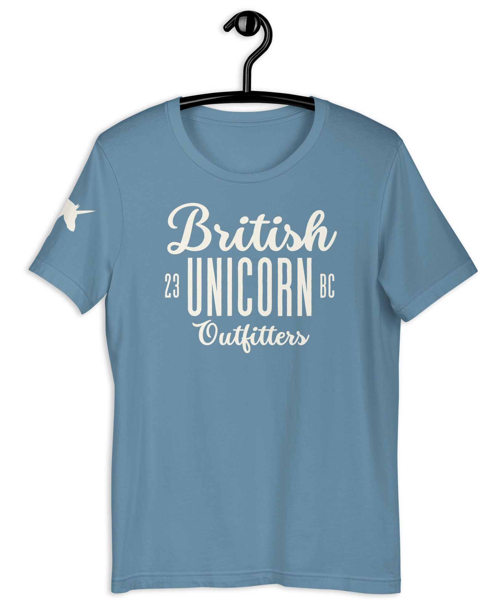 British Unicorn Outfitters T-shirt | Sleeve | Unisex Steel Blue / S Shirts & Tops Jolly & Goode