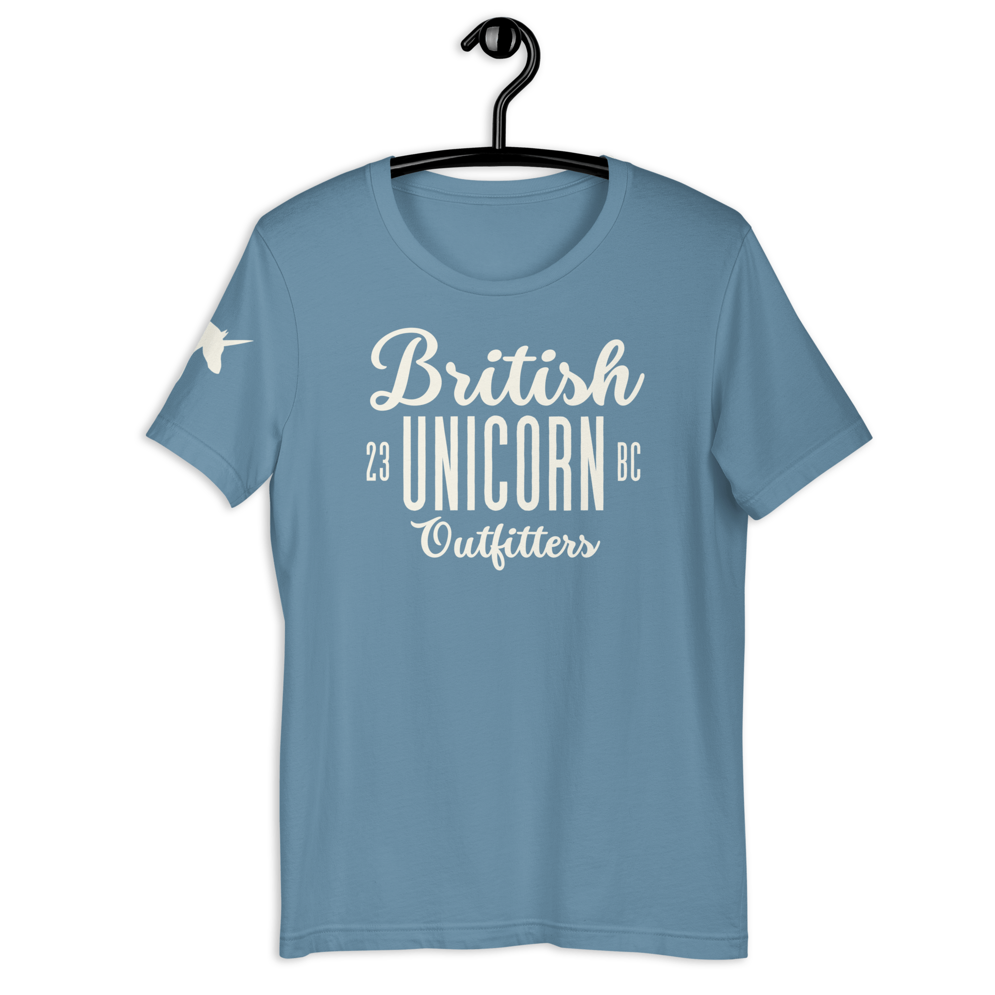 British Unicorn Outfitters T-shirt | Sleeve | Unisex Steel Blue / S Shirts & Tops Jolly & Goode