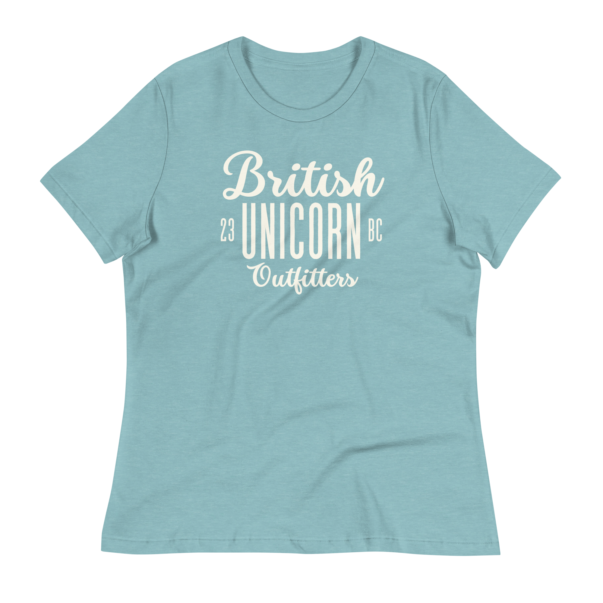 British Unicorn Outfitters Women's Relaxed T-Shirt Heather Blue Lagoon / S Shirts & Tops Jolly & Goode
