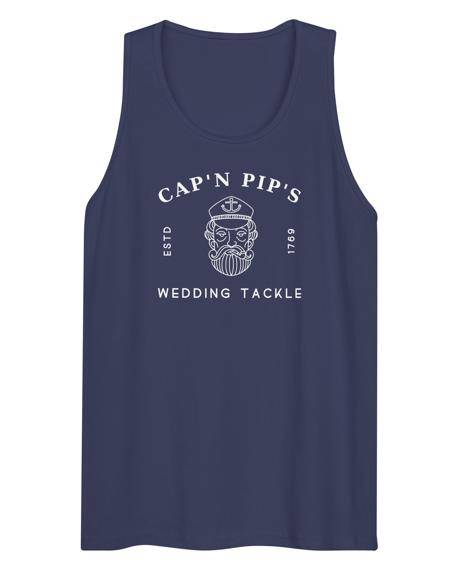 Cap'n Pip's Wedding Tackle Men’s Vest | Tank Top Harbor Blue / S Shirts & Tops Jolly & Goode