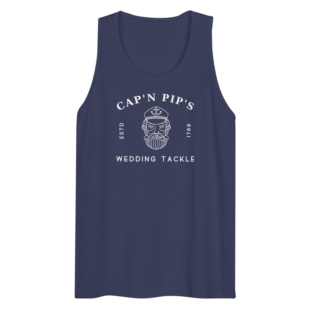 Cap'n Pip's Wedding Tackle Men’s Vest | Tank Top Harbor Blue / S Shirts & Tops Jolly & Goode