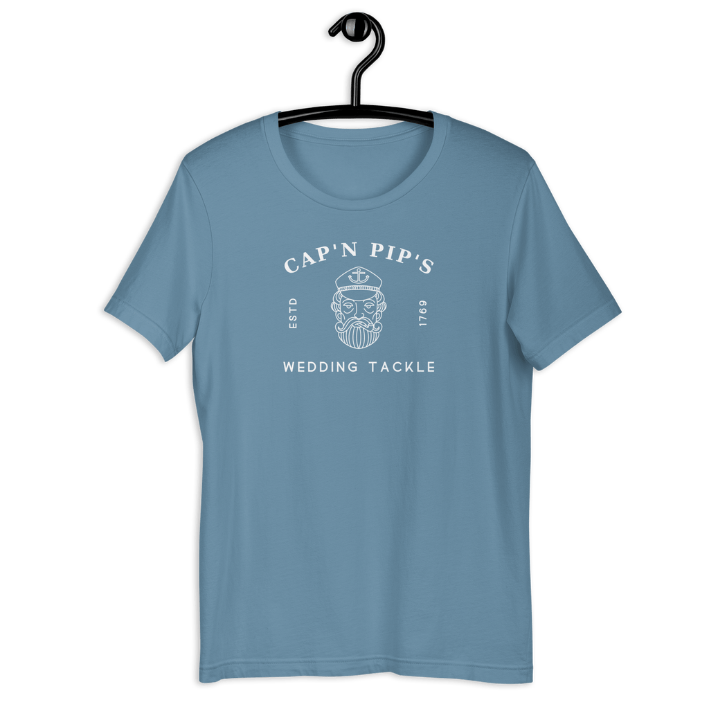 Cap'n Pip's Wedding Tackle T-shirt Steel Blue / S Shirts & Tops Jolly & Goode