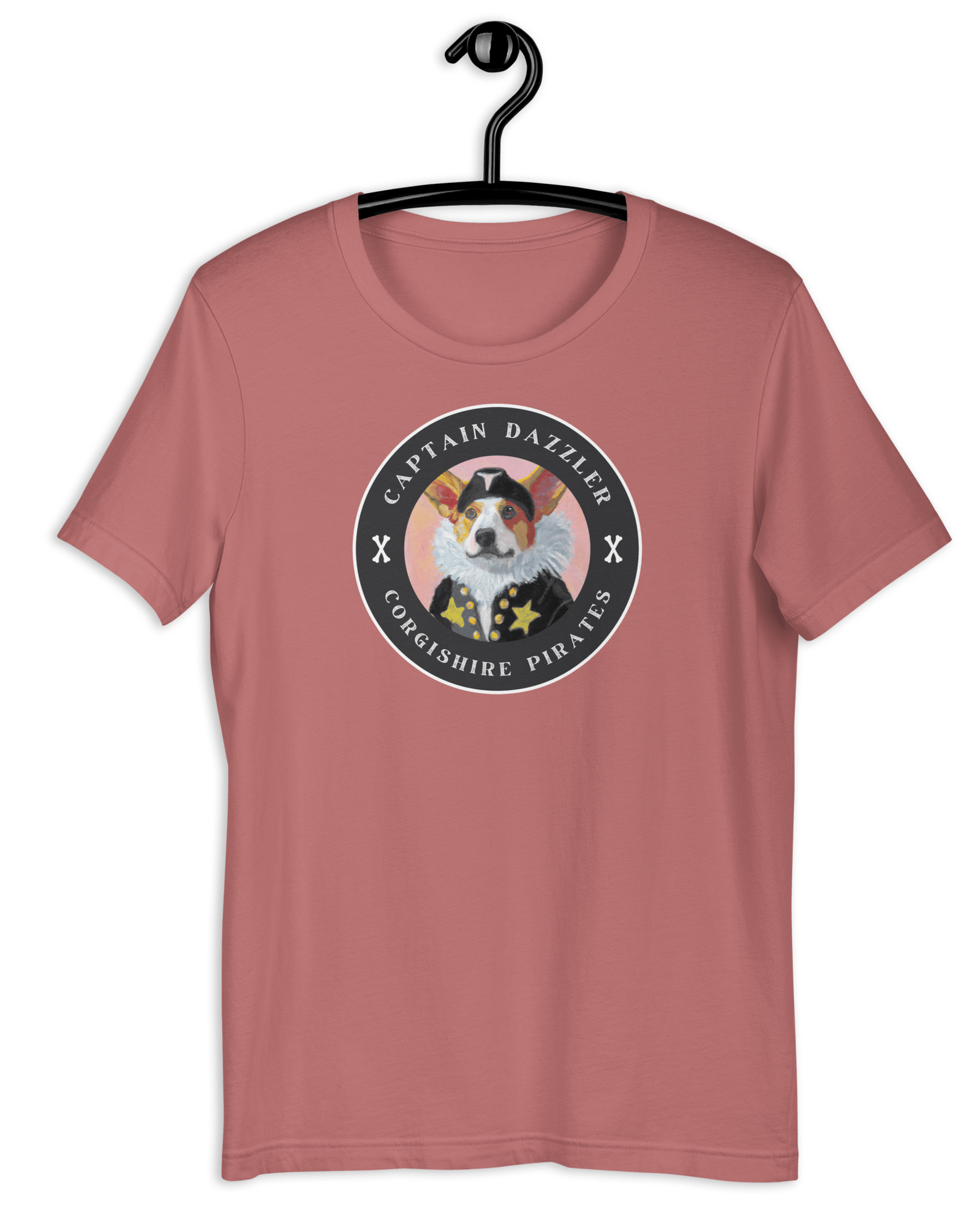 Captain Dazzler Corgishire Pirates T-shirt Mauve / S Shirts & Tops Jolly & Goode