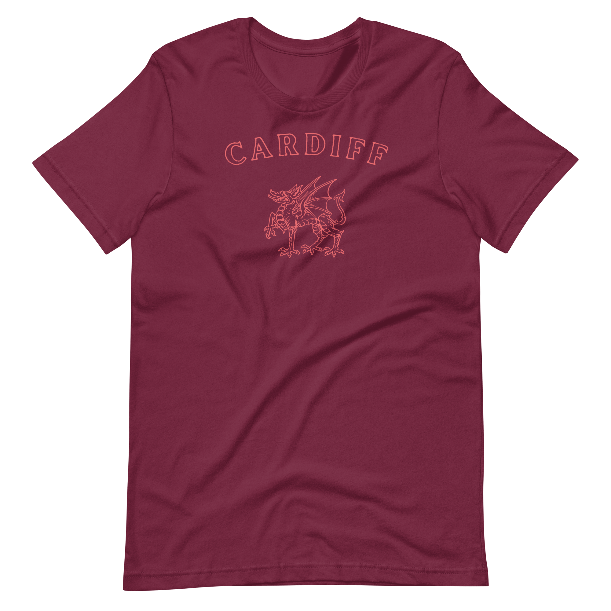 Cardiff Dragon T-shirt Maroon / XS Shirts & Tops Jolly & Goode