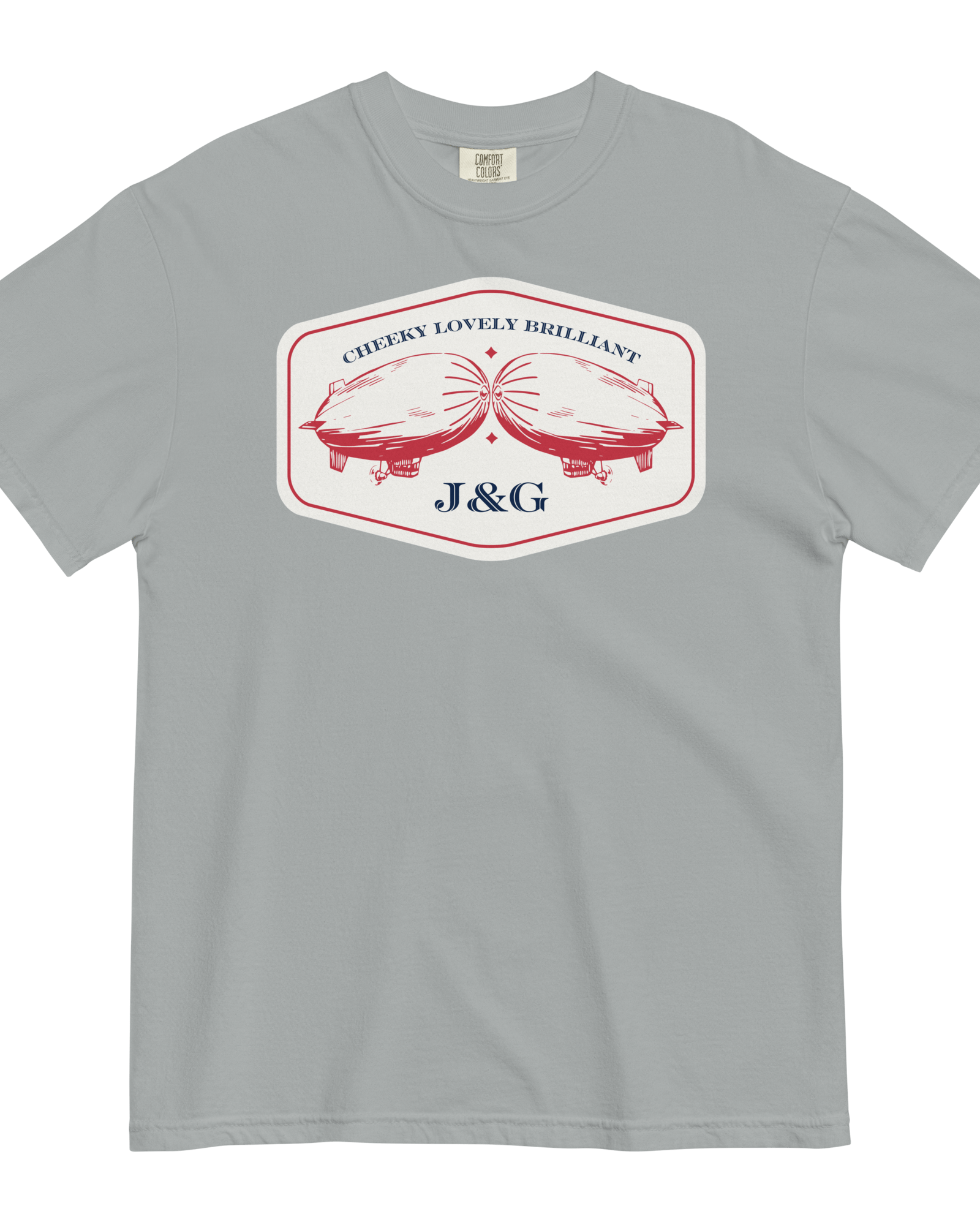 Cheeky Lovely Brilliant Airships T-shirt | Garment-Dyed Heavyweight Cotton Granite / S Shirts & Tops Jolly & Goode