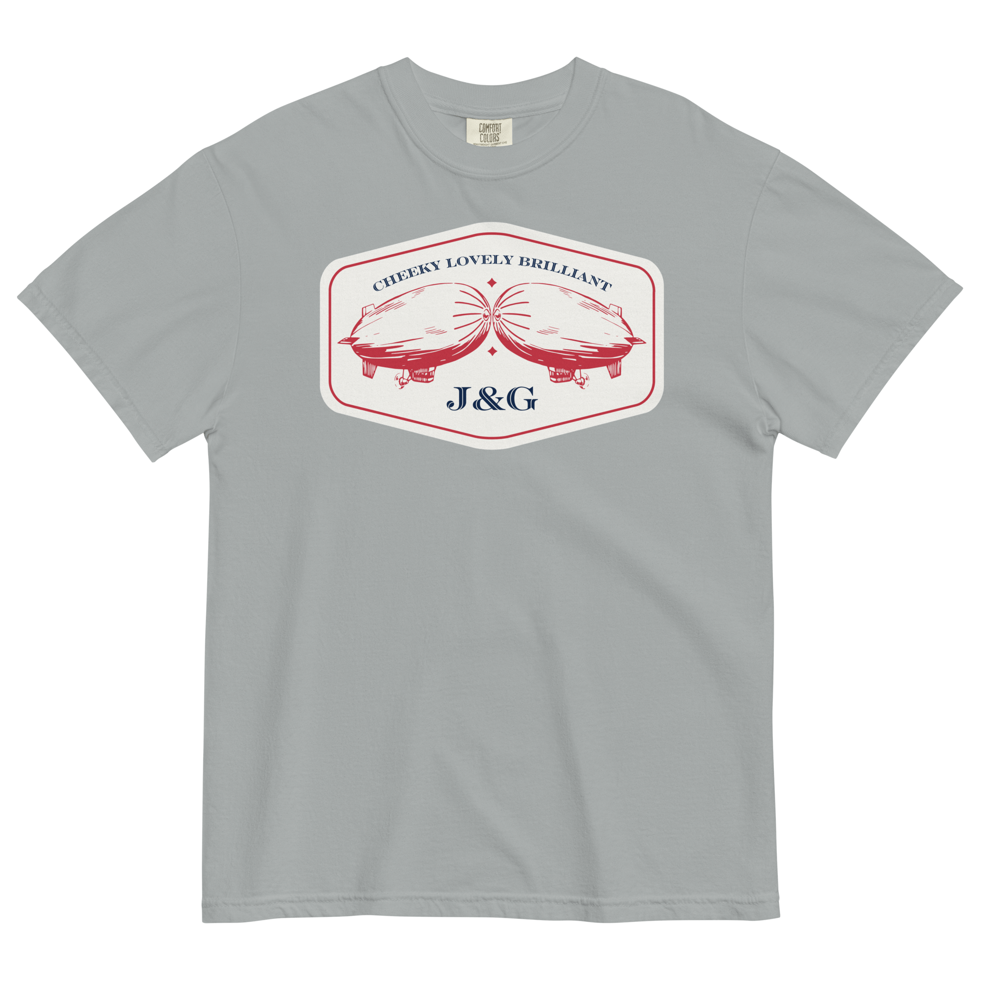 Cheeky Lovely Brilliant Airships T-shirt | Garment-Dyed Heavyweight Cotton Granite / S Shirts & Tops Jolly & Goode