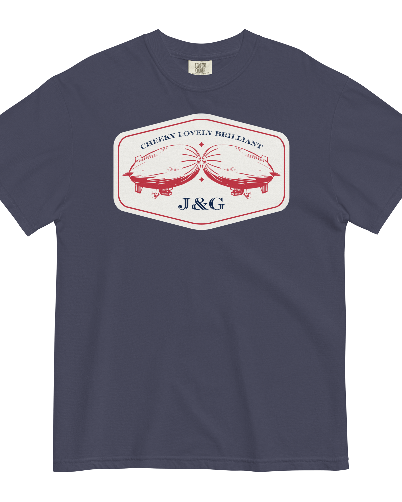 Cheeky Lovely Brilliant Airships T-shirt | Garment-Dyed Heavyweight Cotton True Navy / S Shirts & Tops Jolly & Goode