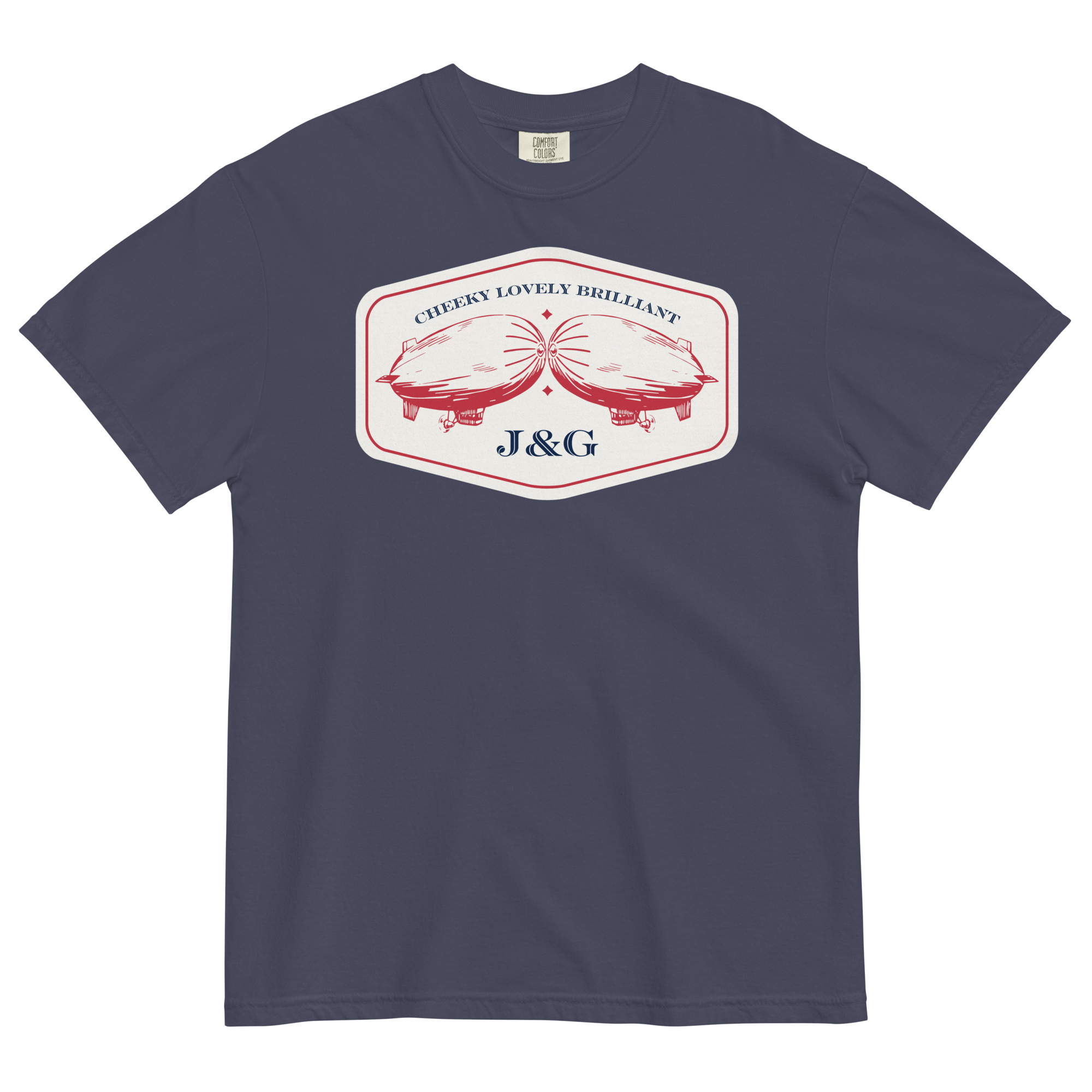 Cheeky Lovely Brilliant Airships T-shirt | Garment-Dyed Heavyweight Cotton True Navy / S Shirts & Tops Jolly & Goode