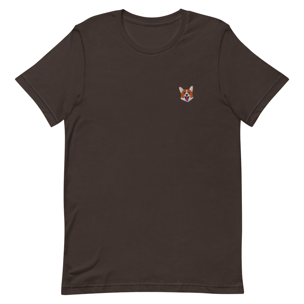 Corgi Love Embroidered T-Shirt Brown / S Shirts & Tops Jolly & Goode