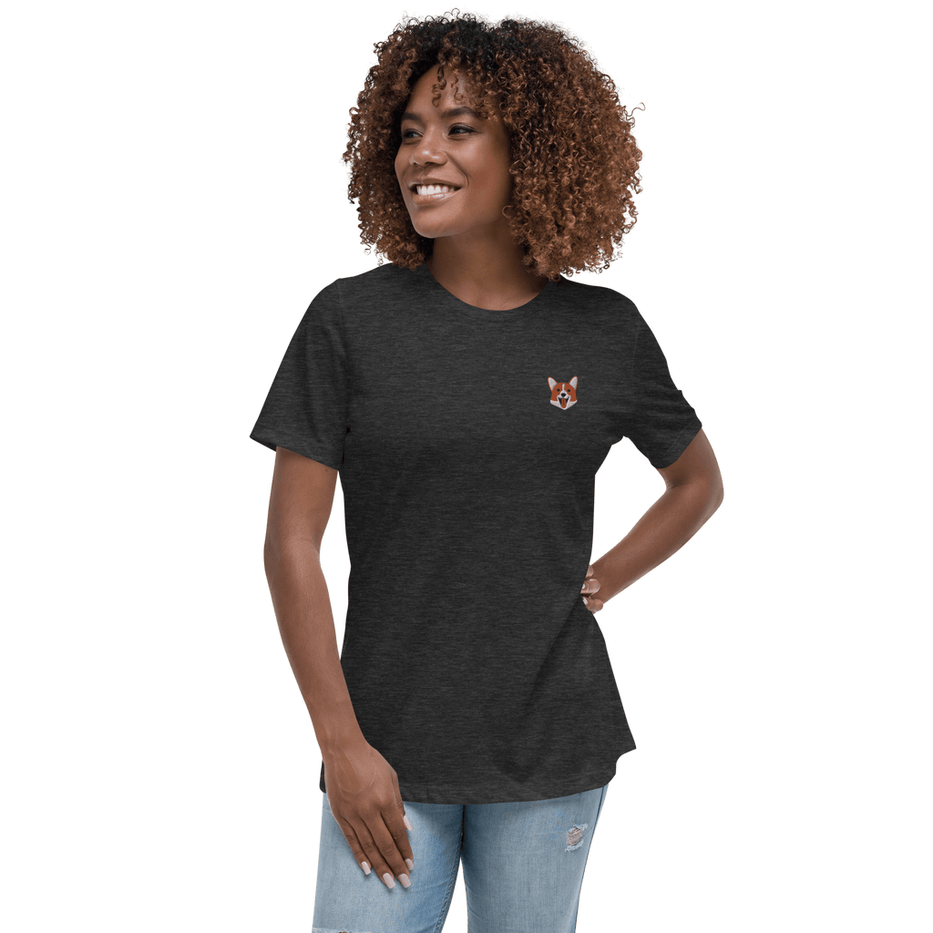 Corgi Love | Embroidered Women's Relaxed T-Shirt Shirts & Tops Jolly & Goode