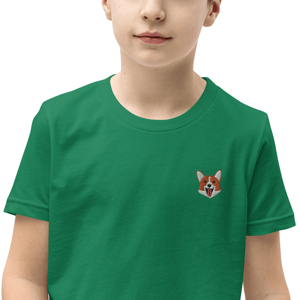 Corgi Love | Embroidered Youth T-Shirt Shirts & Tops Jolly & Goode