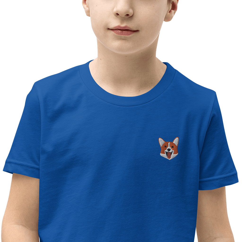 Corgi Love | Embroidered Youth T-Shirt Shirts & Tops Jolly & Goode