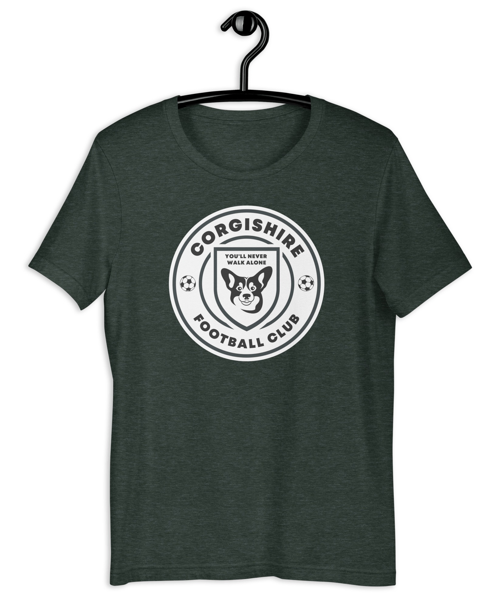 Corgishire FC T-shirt Heather Forest / S Shirts & Tops Jolly & Goode