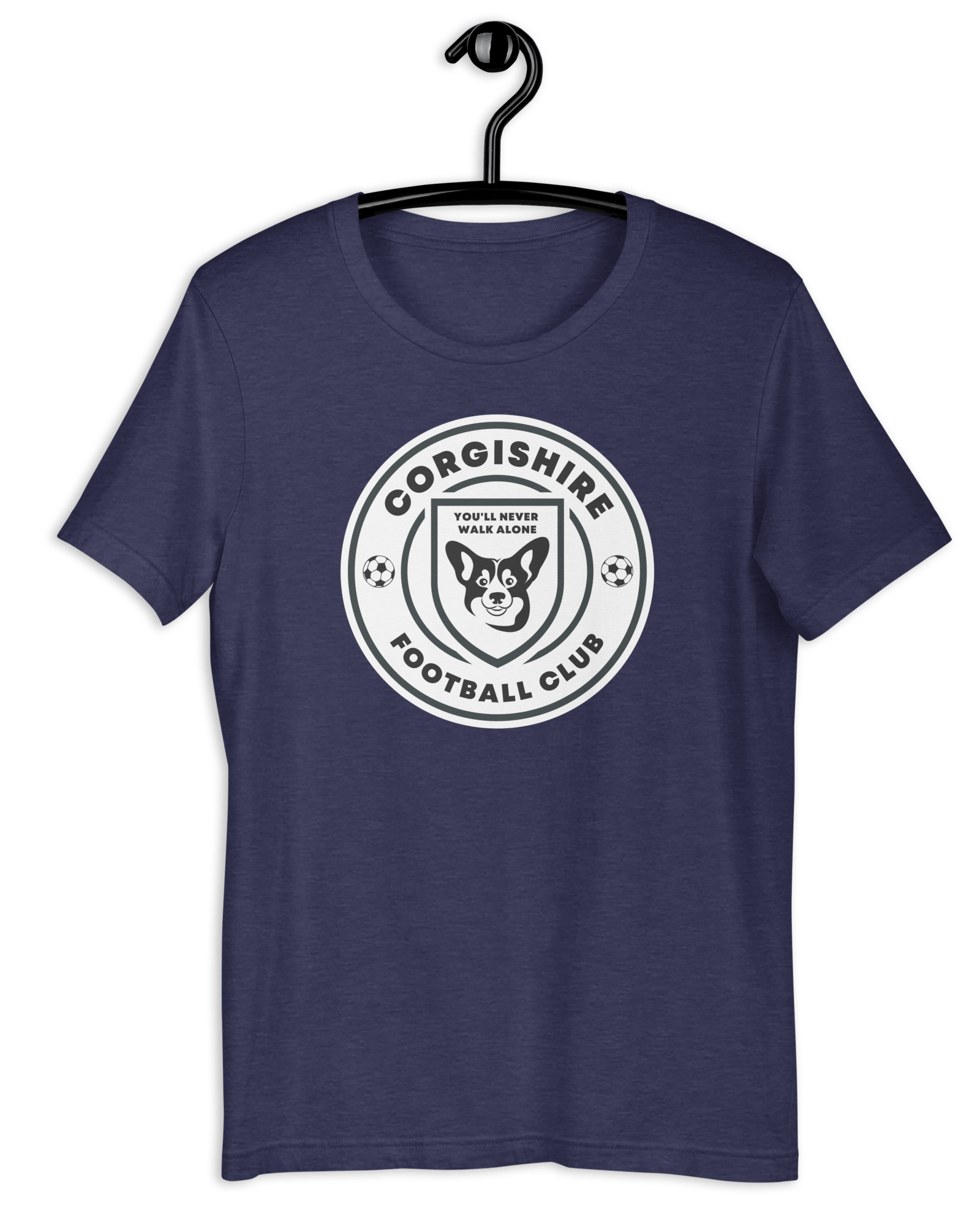 Corgishire FC T-shirt Heather Midnight Navy / S Shirts & Tops Jolly & Goode