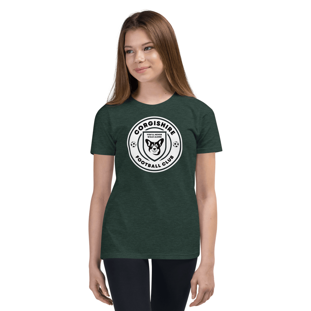 Corgishire FC Youth T-shirt Heather Forest / S Shirts & Tops Jolly & Goode