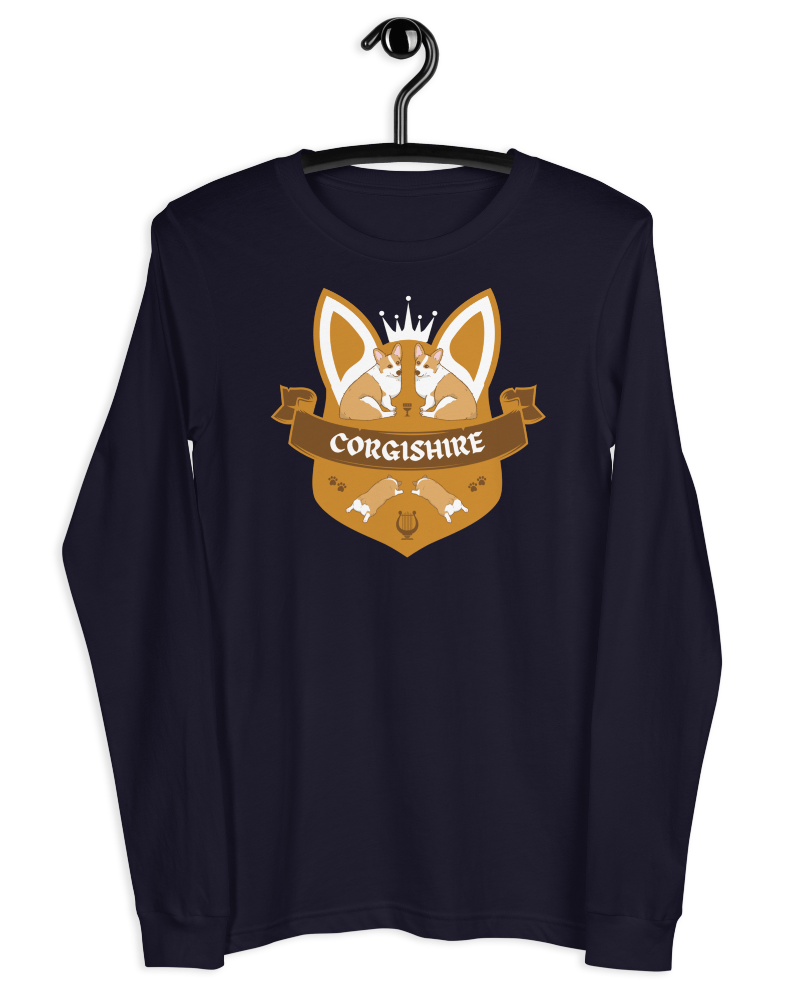 Corgishire Long-Sleeve Shirt Navy / XS Shirts & Tops Jolly & Goode