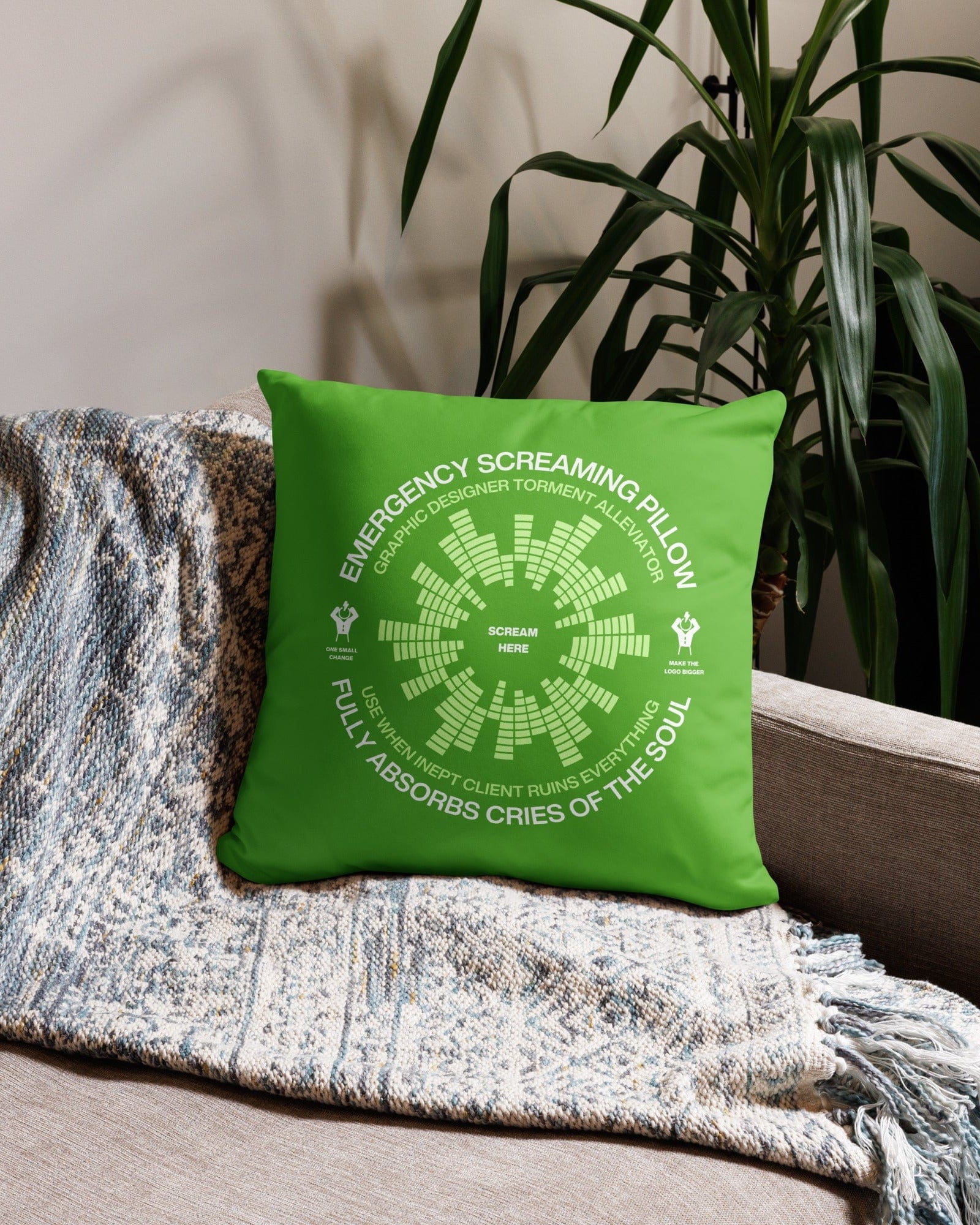 Emergency Screaming Pillow | Graphic Designer Edition Pillow Jolly & Goode