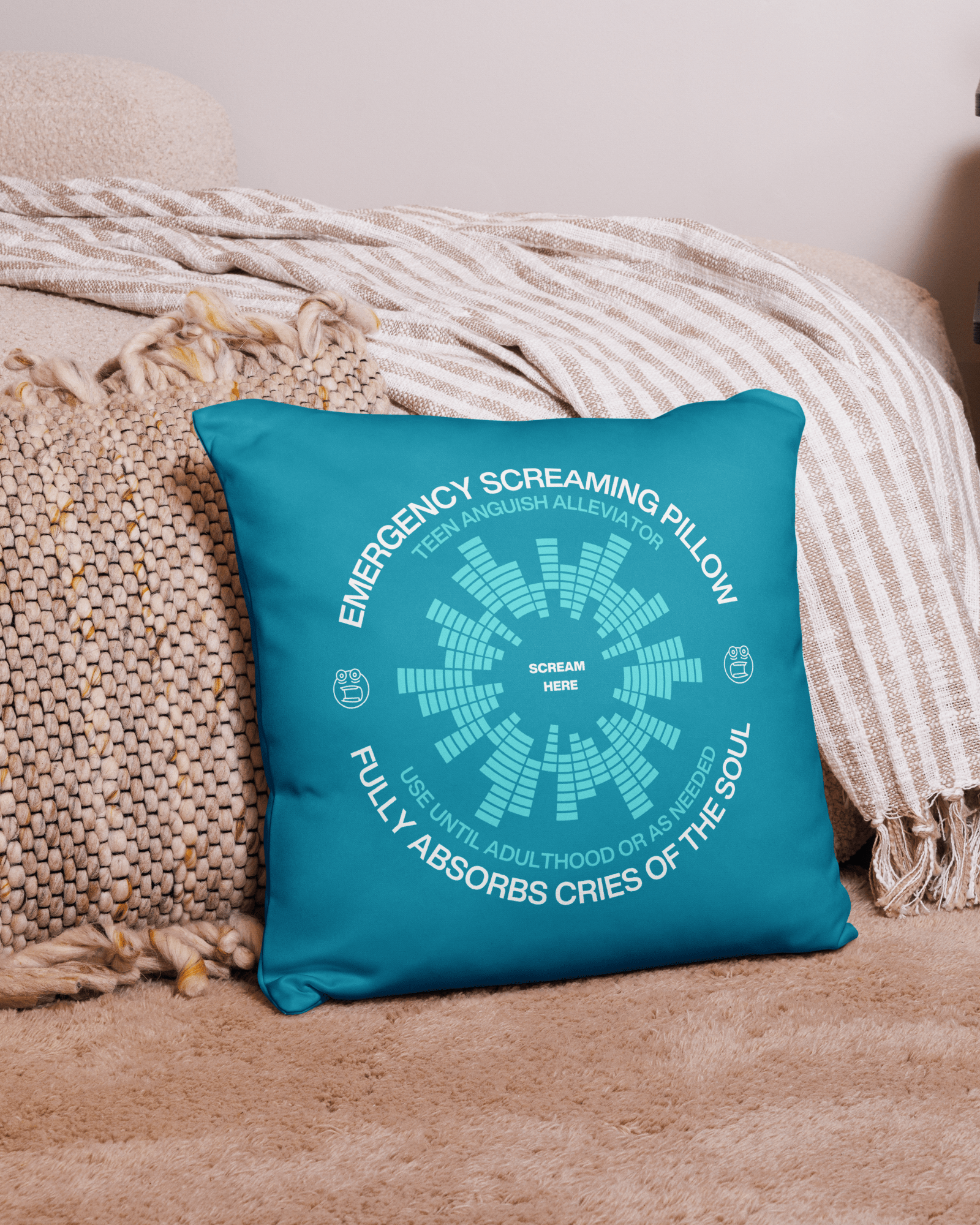Emergency Screaming Pillow | Teen Edition Pillow Jolly & Goode