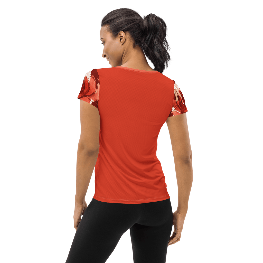 Watercolour English Rose Women's Athletic Shirt women's athletic shirts Jolly & Goode