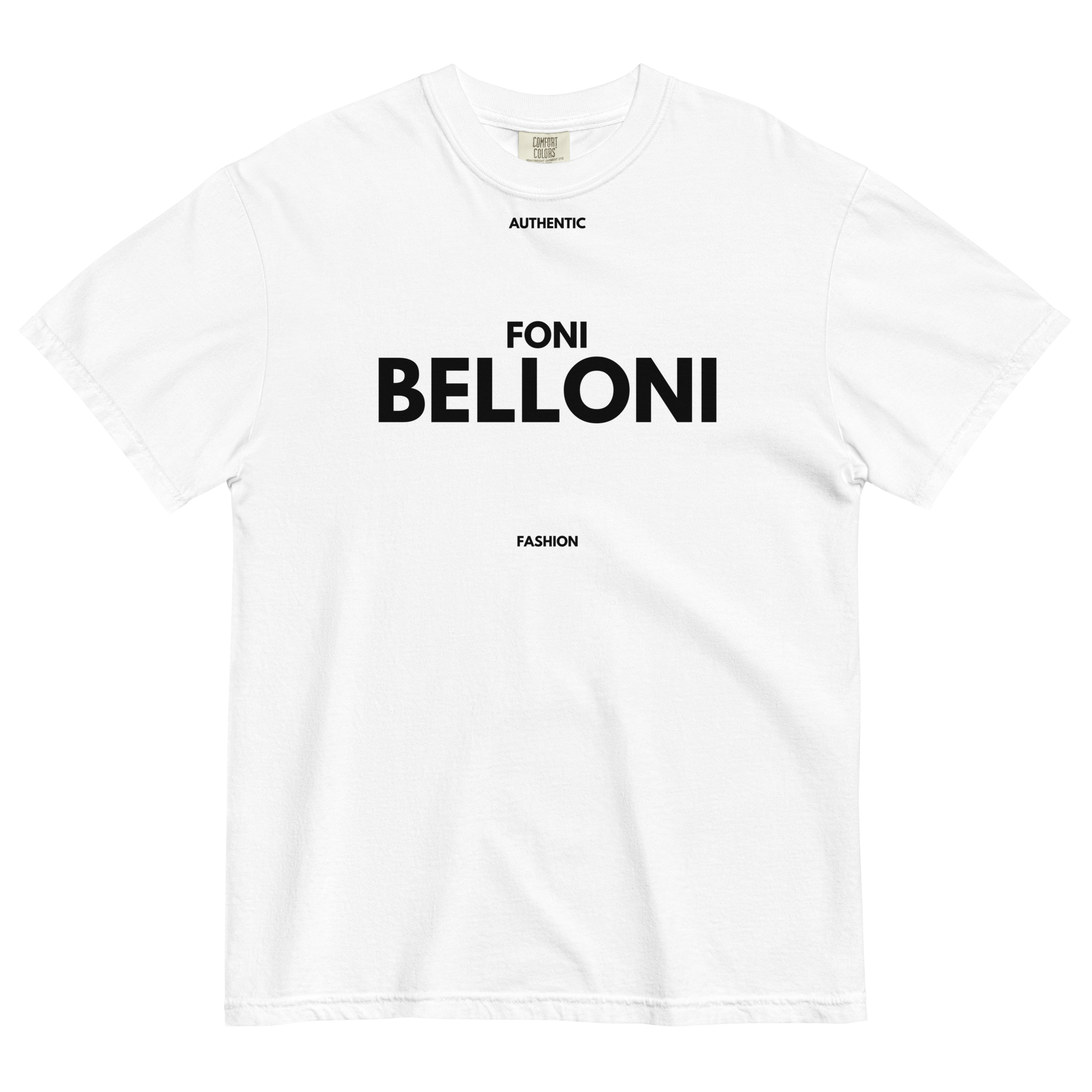 Foni Belloni Authentic Fashion T-Shirt | Garment-Dyed White / S Shirts & Tops Jolly & Goode
