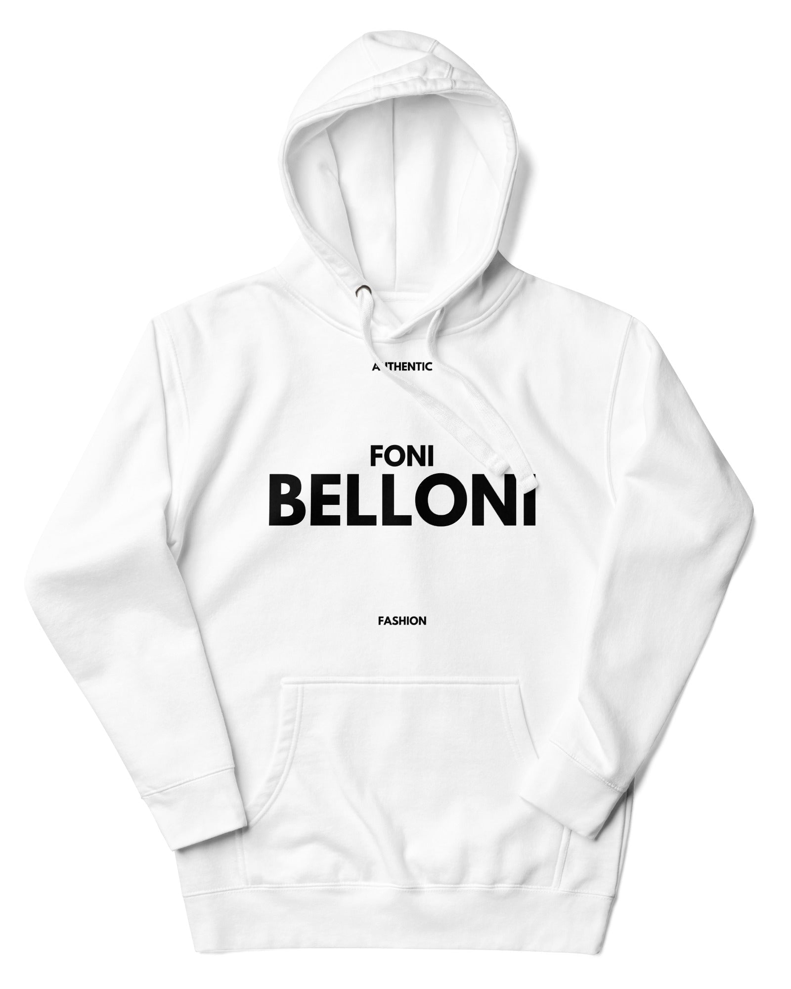 Foni Belloni Authentic Fashion Hoodie | Unisex White / S Hoodies Jolly & Goode