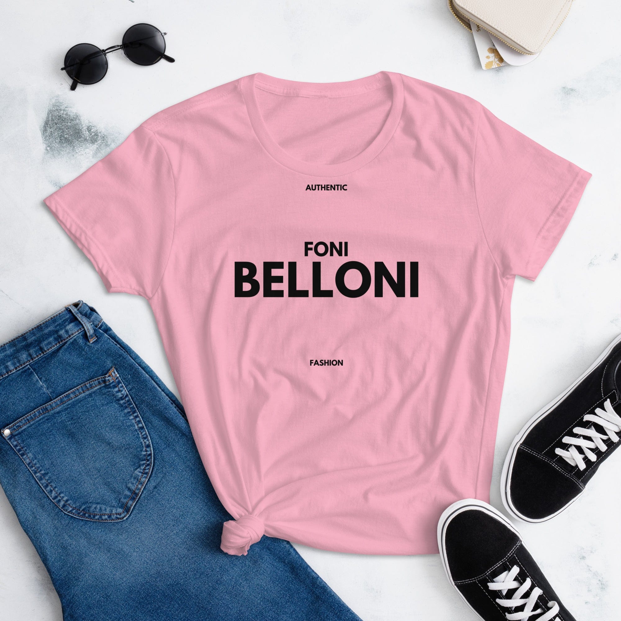 Foni Belloni Authentic Fashion Women's T-shirt Charity Pink / S Women's Shirts Jolly & Goode