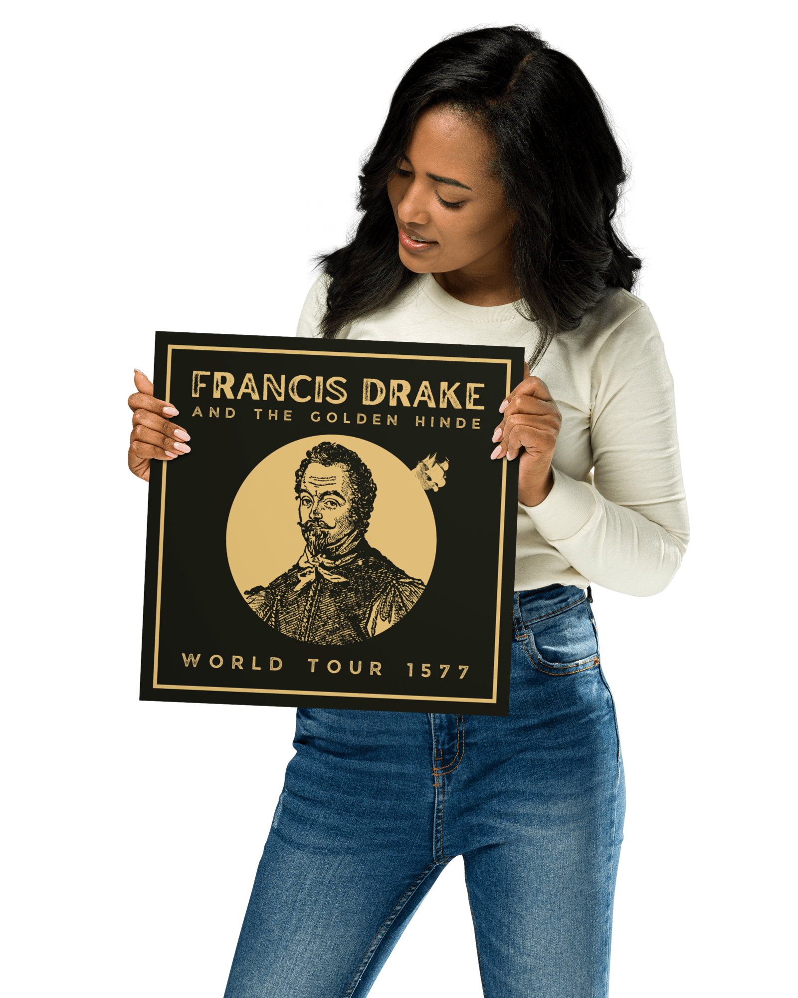 Francis Drake and The Golden Hinde World Tour Poster 12″×12″ Posters, Prints, & Visual Artwork Jolly & Goode