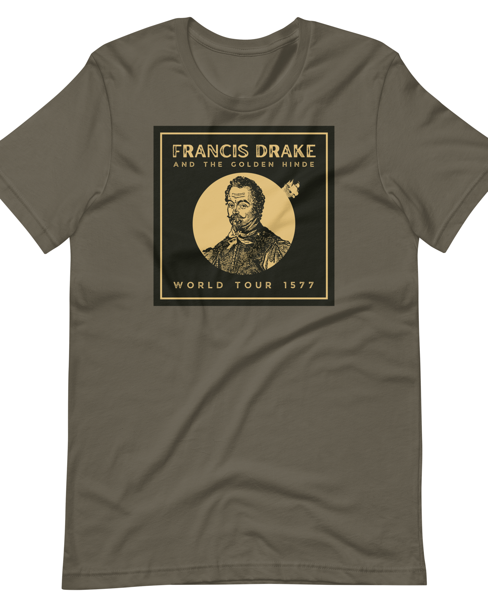 Francis Drake and The Golden Hinde World Tour T-shirt Army / S Shirts & Tops Jolly & Goode