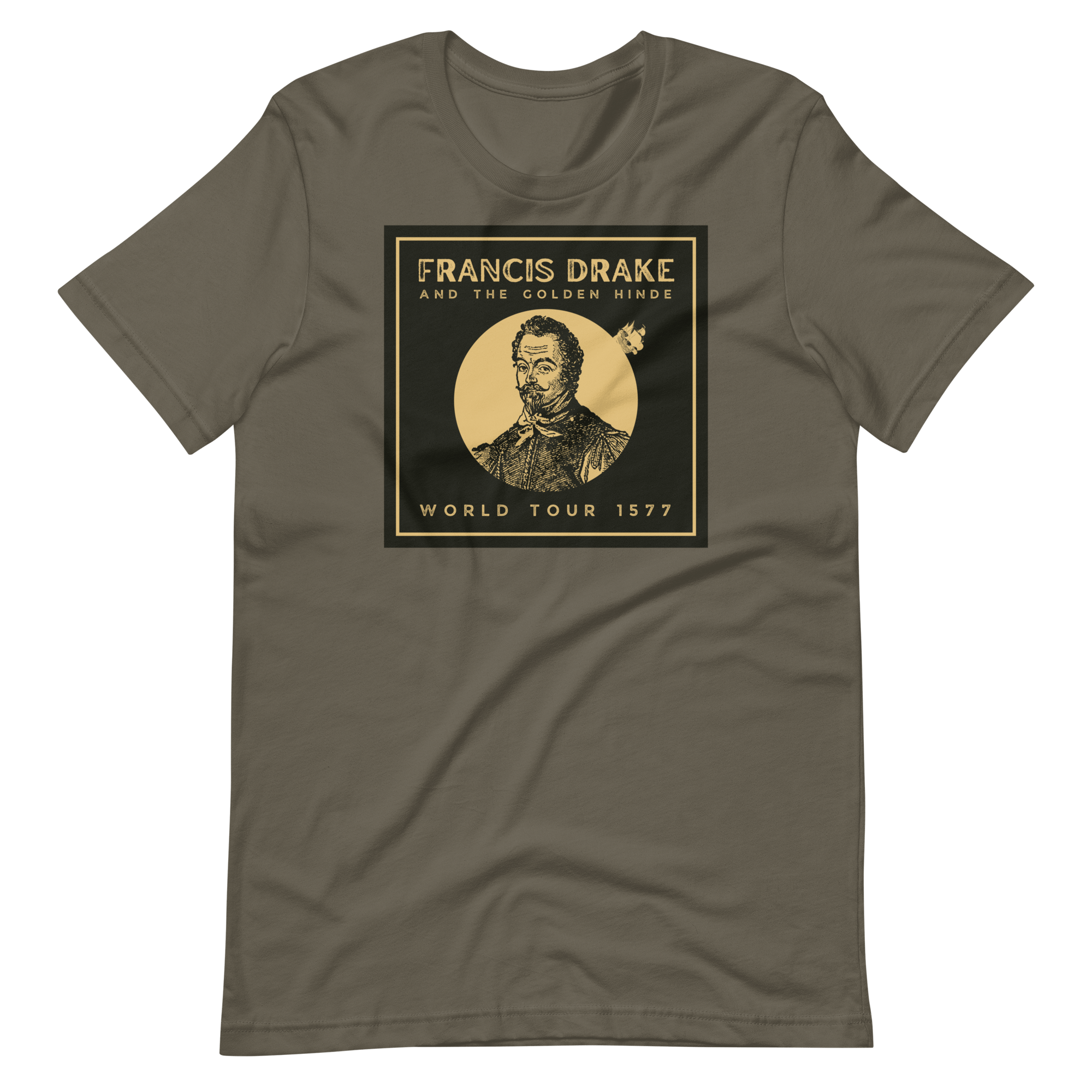 Francis Drake and The Golden Hinde World Tour T-shirt Army / S Shirts & Tops Jolly & Goode