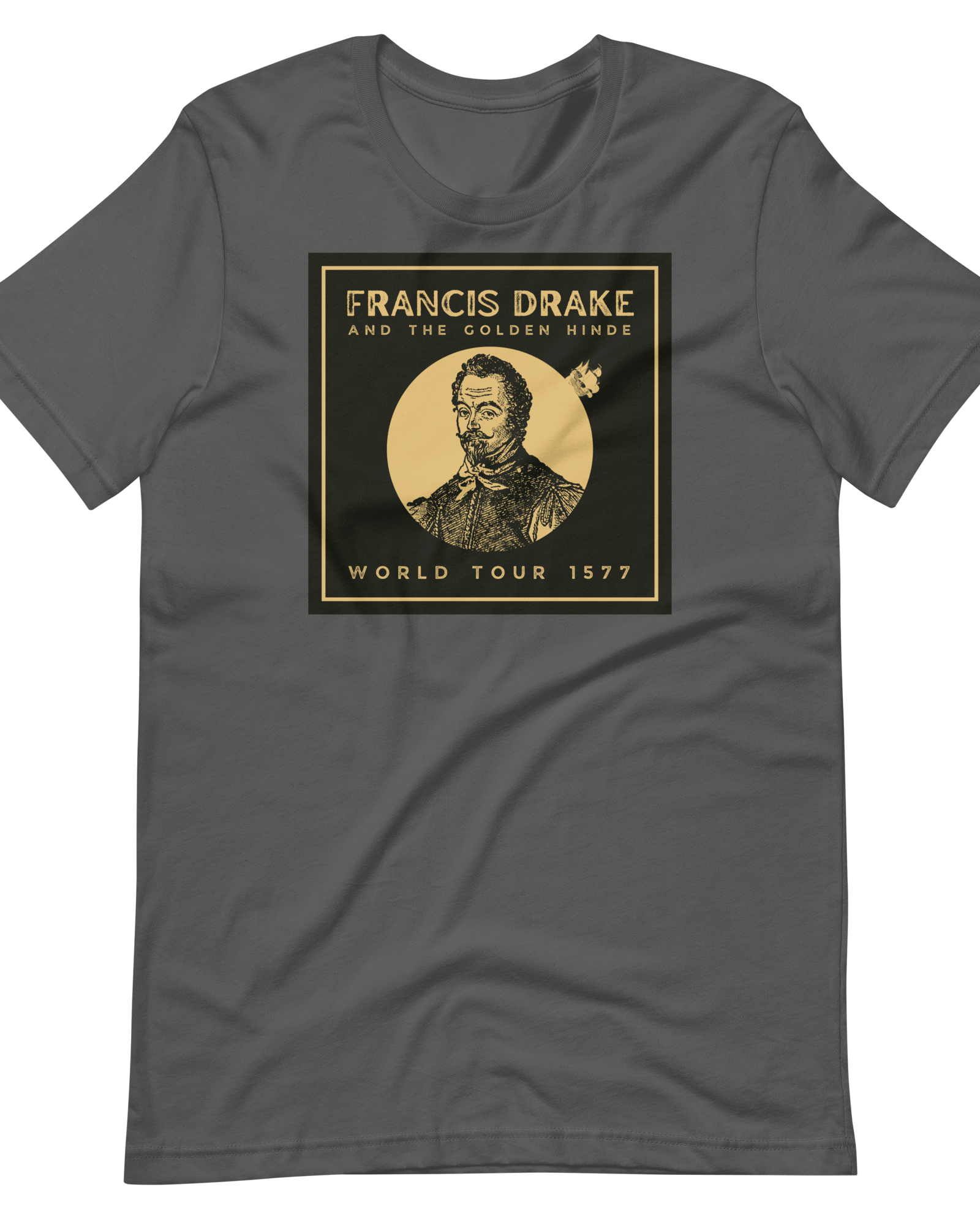 Francis Drake and The Golden Hinde World Tour T-shirt Asphalt / S Shirts & Tops Jolly & Goode