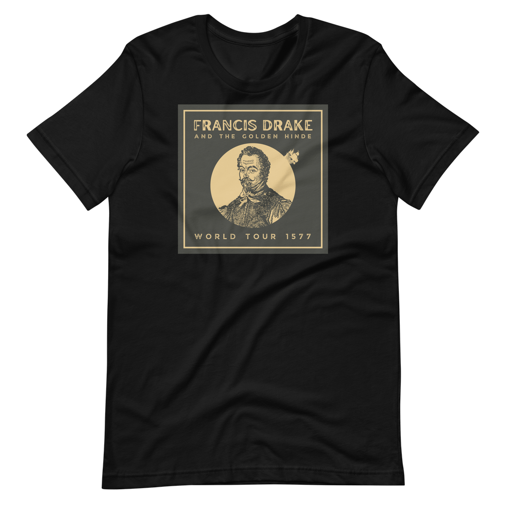 Francis Drake and The Golden Hinde World Tour T-shirt Black / S Shirts & Tops Jolly & Goode