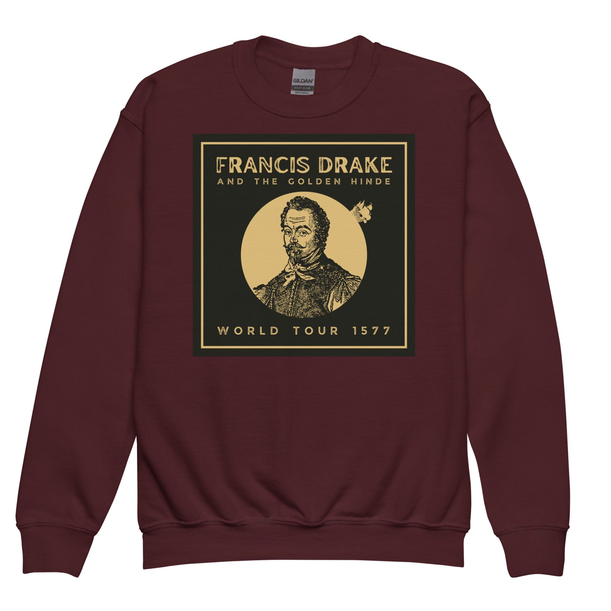 Francis Drake and The Golden Hinde | Youth Sweatshirt Maroon / XS youth sweatshirts Jolly & Goode