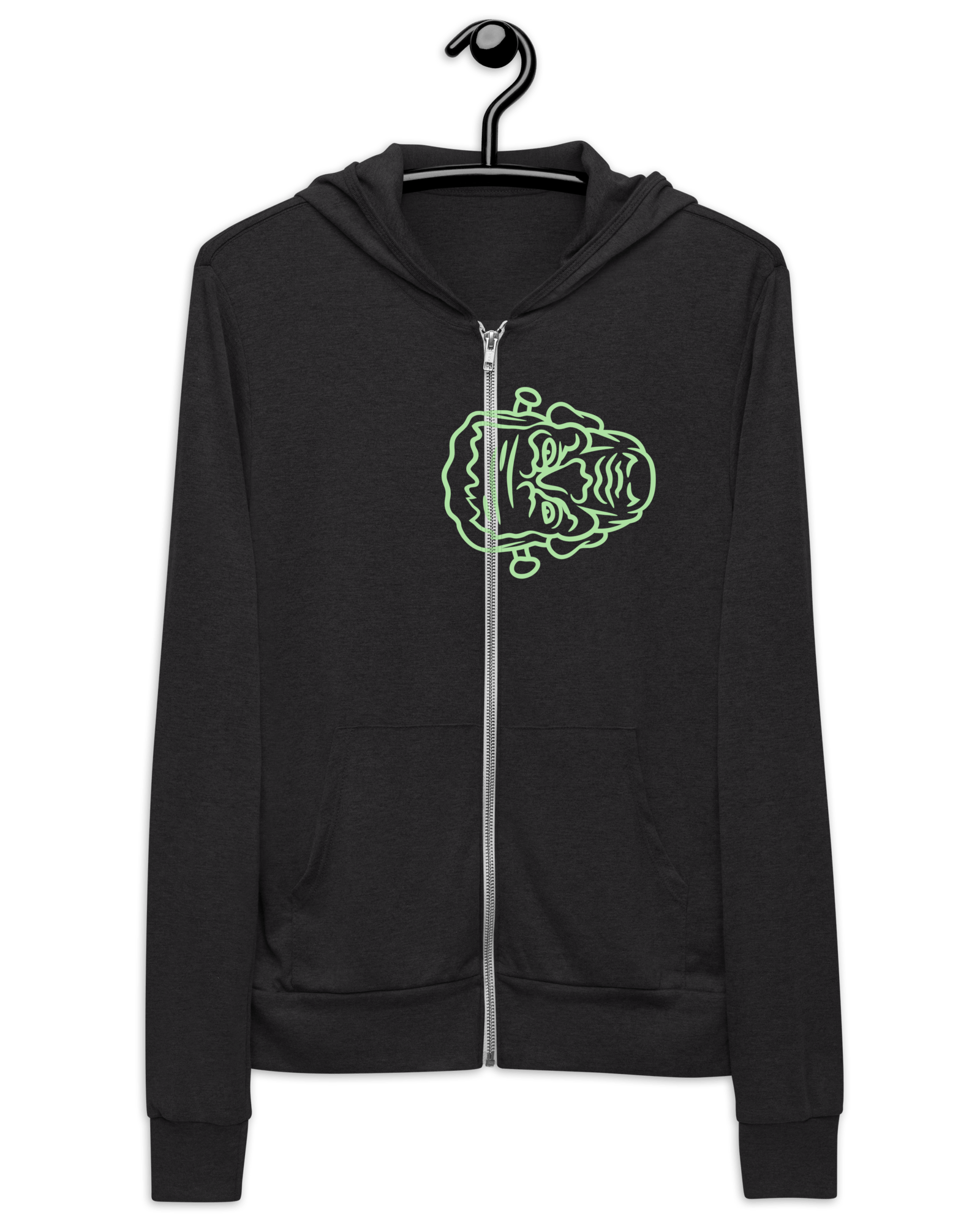 Frankenstein Zip Hoodie Charcoal black Triblend / XS Outerwear Jolly & Goode