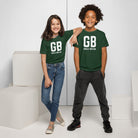 GB Great Britain T-shirt with Small Union Jack on The Back | Athletic Youth Tee Forest Green / XS kids shirts Jolly & Goode