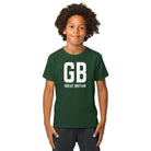 GB Great Britain T-shirt with Small Union Jack on The Back | Athletic Youth Tee kids shirts Jolly & Goode